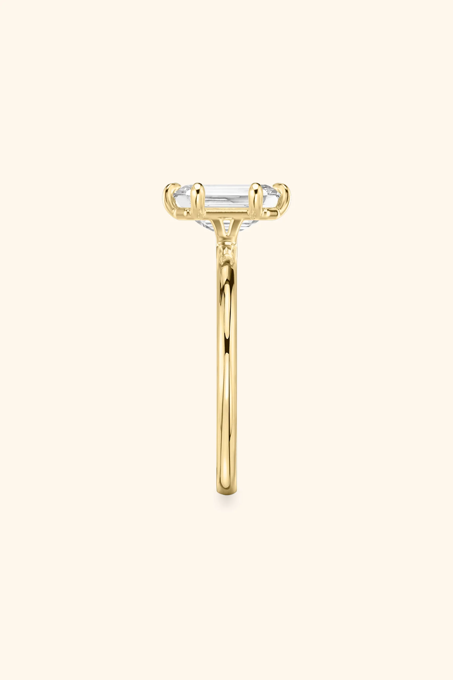 6 Prong Classic Grace with Emerald Solitaire Ring - Image 15