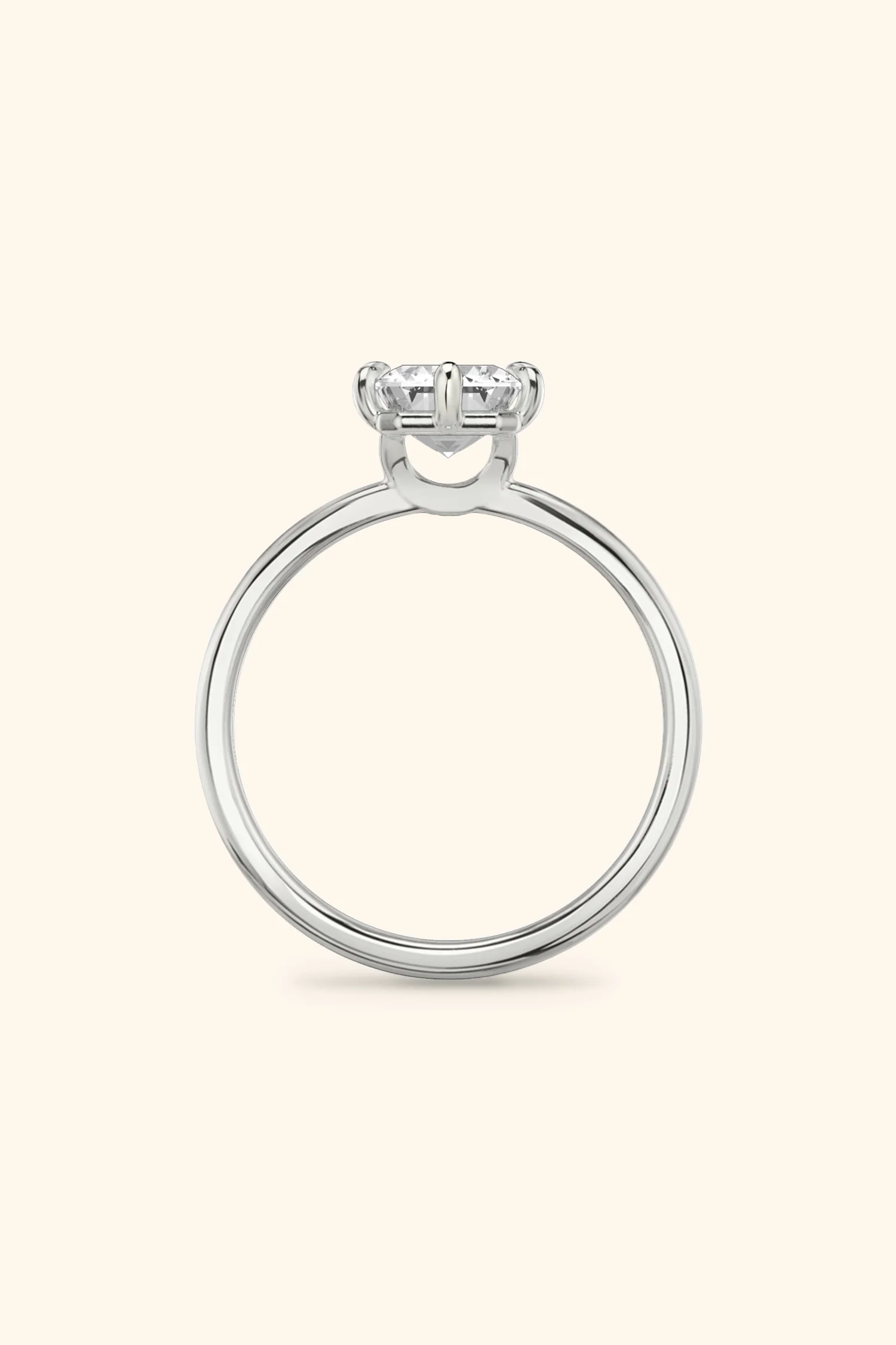 6 Prong Classic Grace with Emerald Solitaire Ring - Image 8
