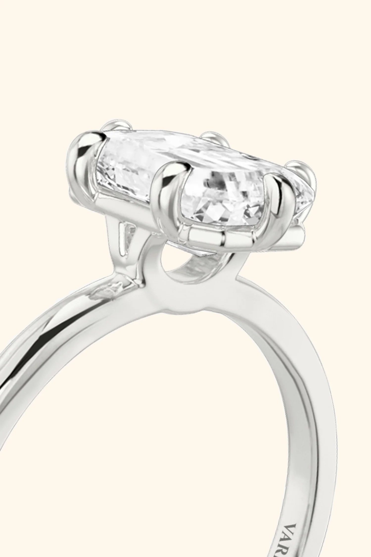 6 Prong Classic Grace with Emerald Solitaire Ring - Image 4