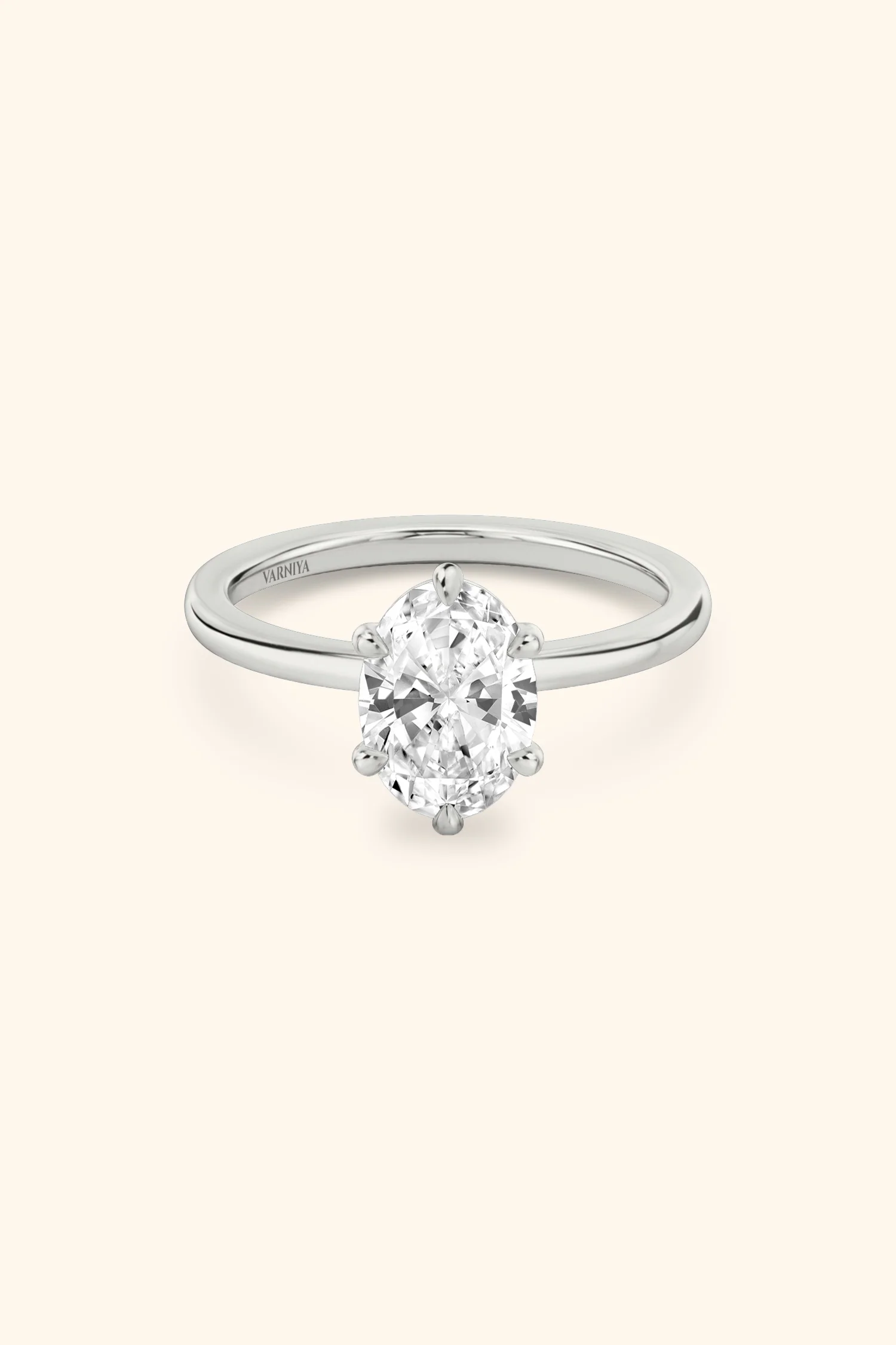 6 Prong Classic Grace Oval Solitaire Ring - Image 11