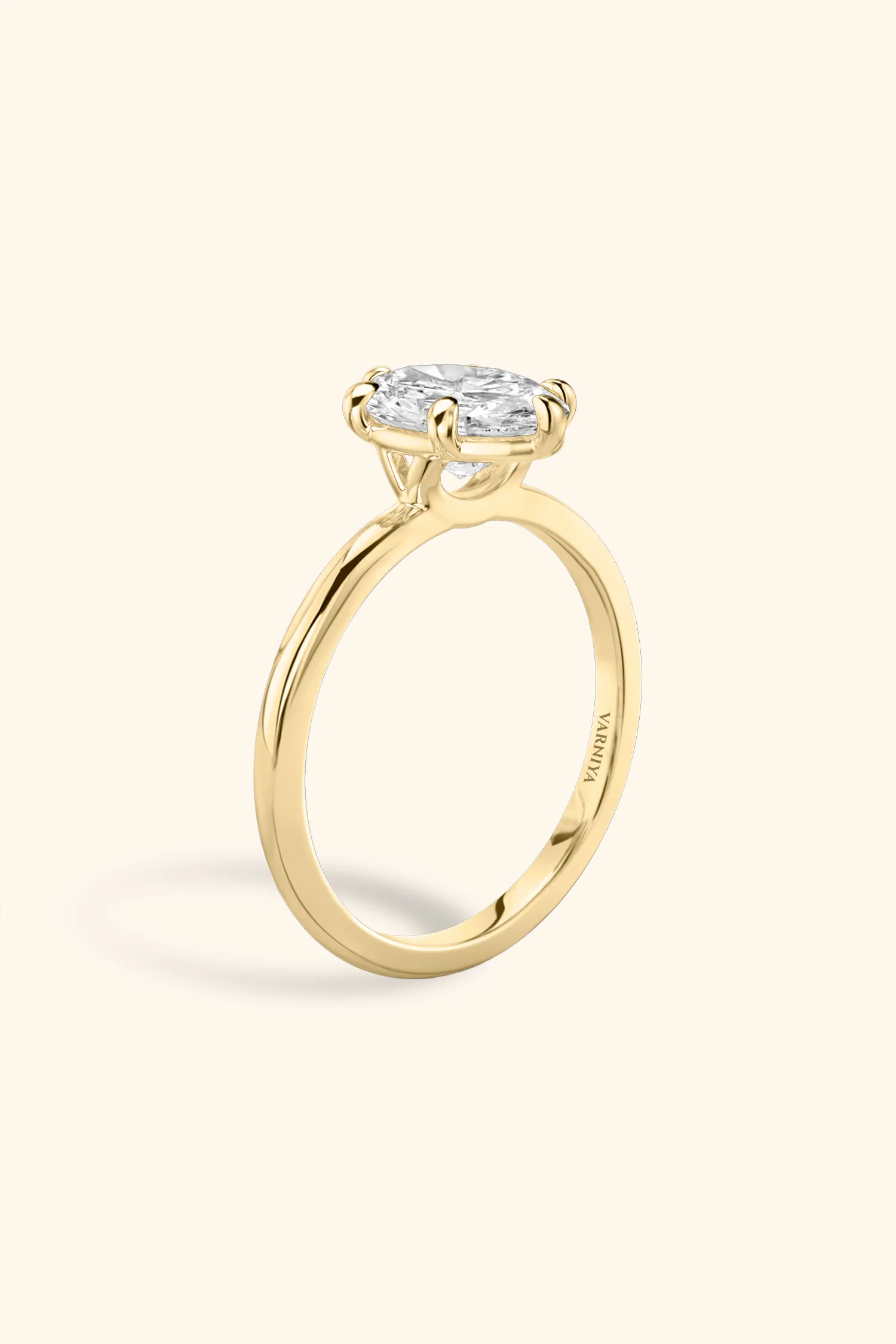 6 Prong Classic Grace Oval Solitaire Ring - Image 7