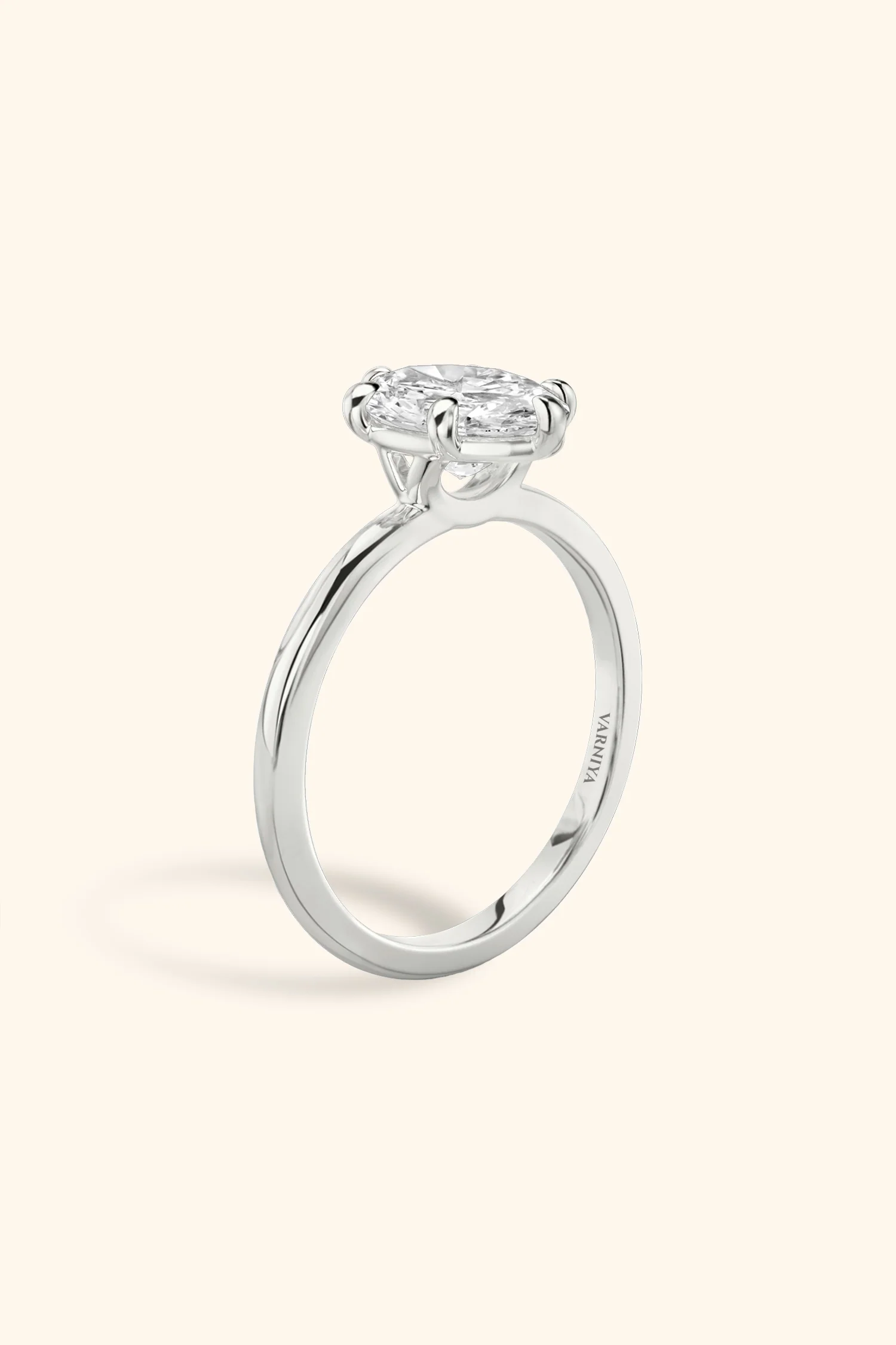 6 Prong Classic Grace Oval Solitaire Ring - Image 12