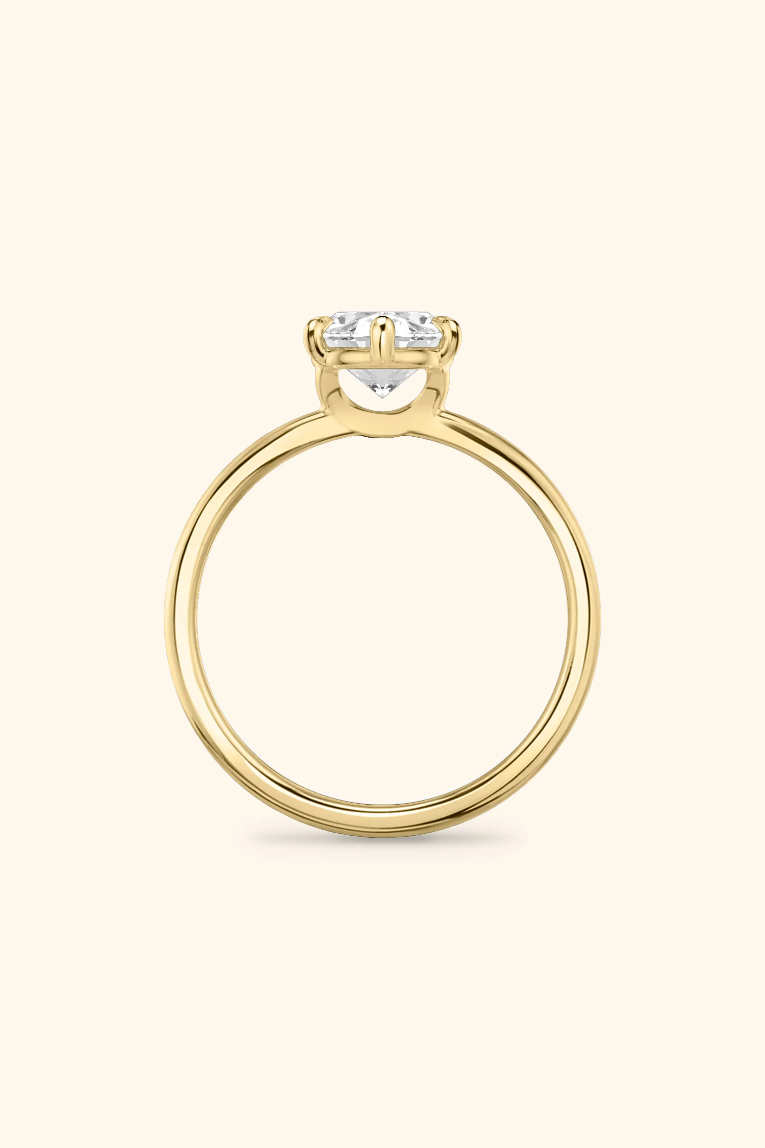 6 Prong Classic Grace Oval Solitaire Ring - Image 3