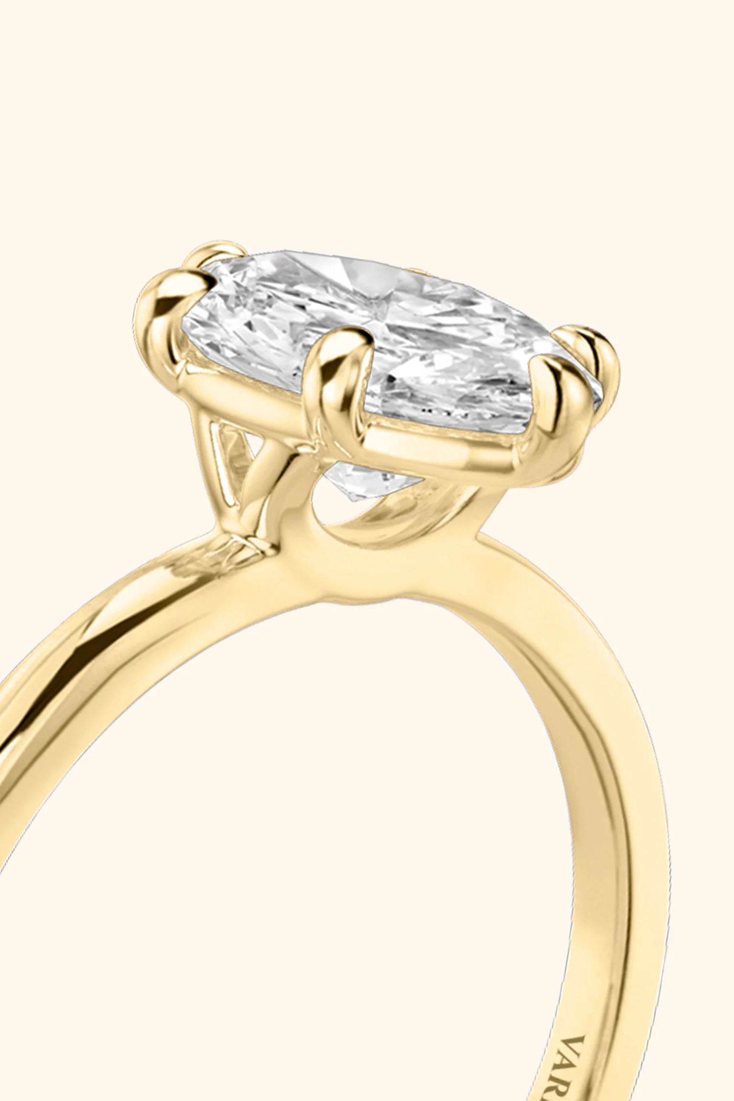 6 Prong Classic Grace Oval Solitaire Ring - Image 4