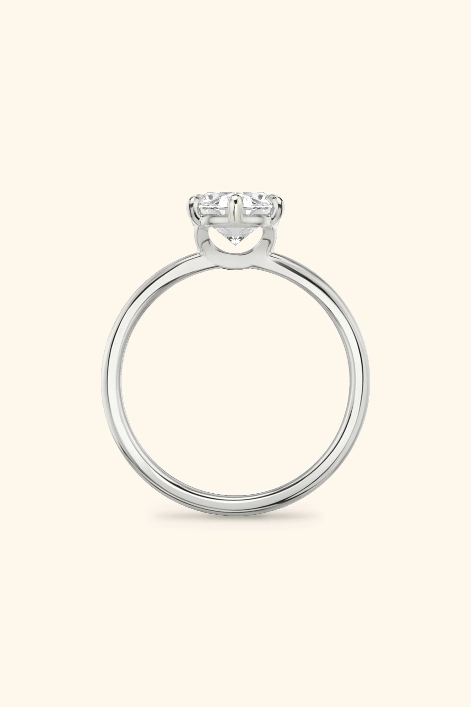 6 Prong Classic Grace Oval Solitaire Ring - Image 3