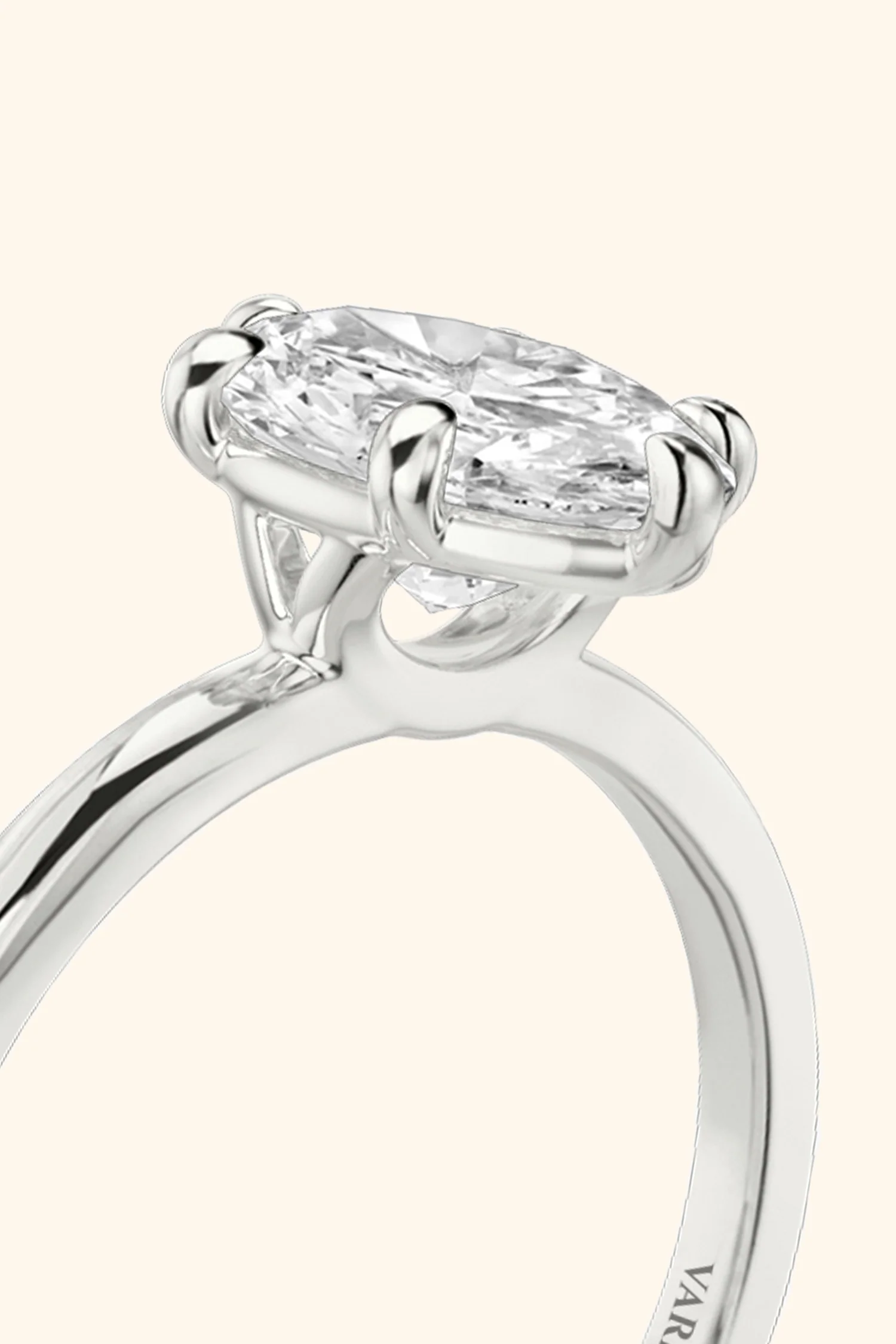 6 Prong Classic Grace Oval Solitaire Ring - Image 4