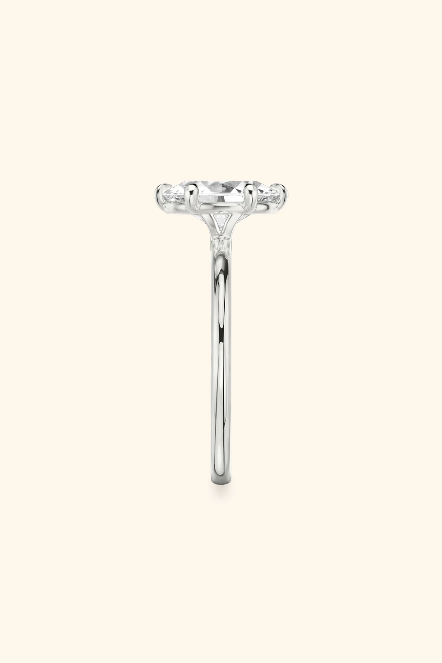 6 Prong Classic Grace Oval Solitaire Ring - Image 5
