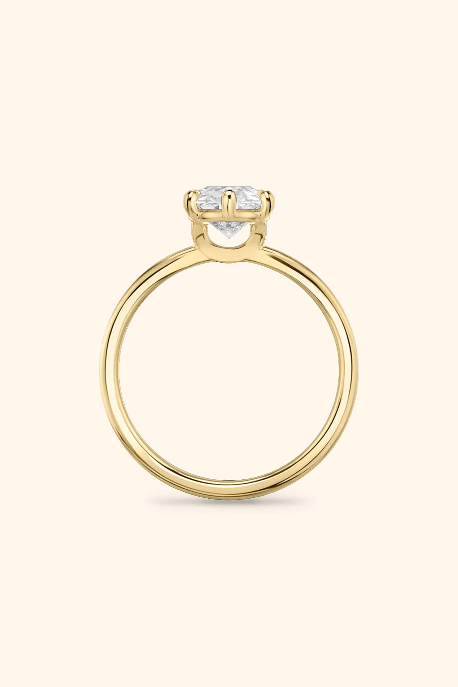6 Prong Classic Grace Pear Solitaire Ring - Image 3