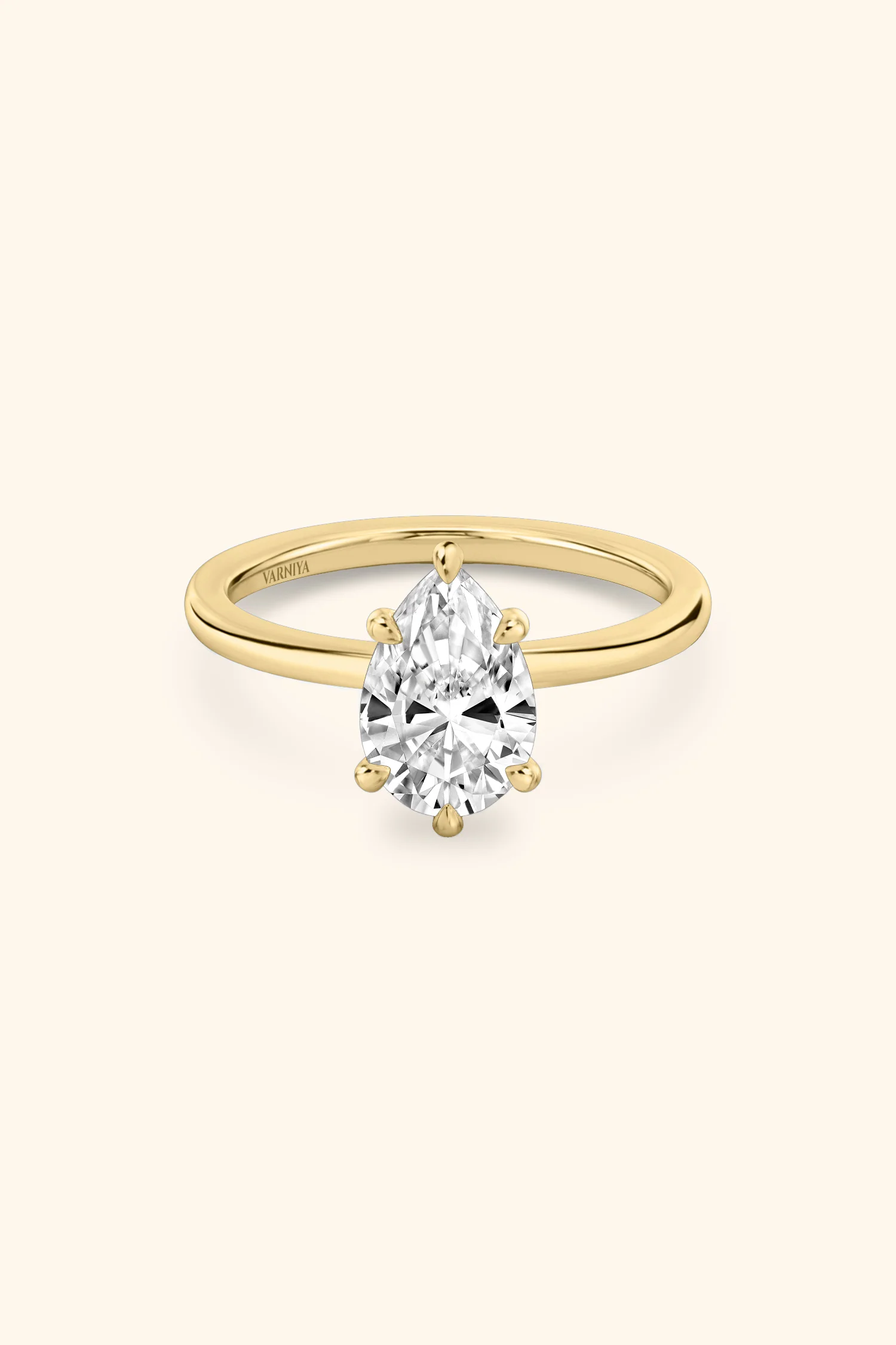 6 Prong Classic Grace Pear Solitaire Ring - Image 10