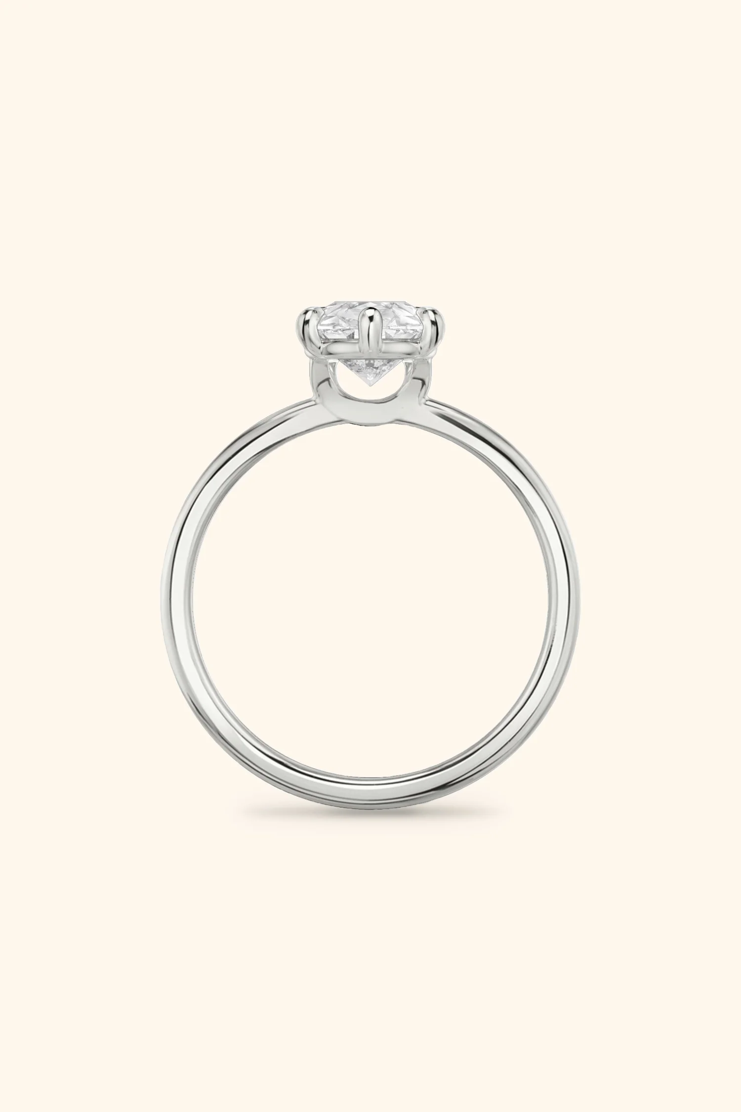 6 Prong Classic Grace Pear Solitaire Ring - Image 3