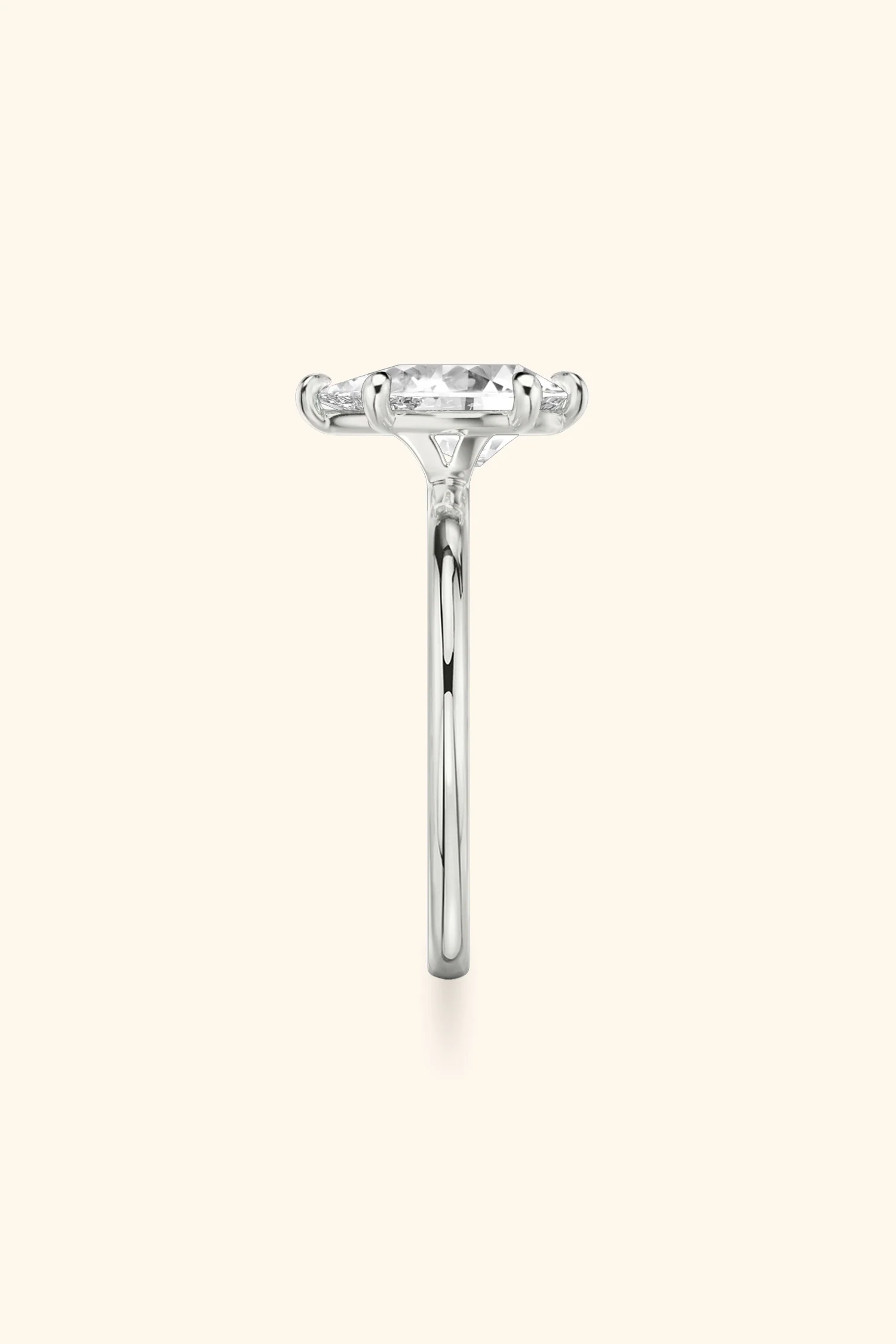 6 Prong Classic Grace Pear Solitaire Ring - Image 5