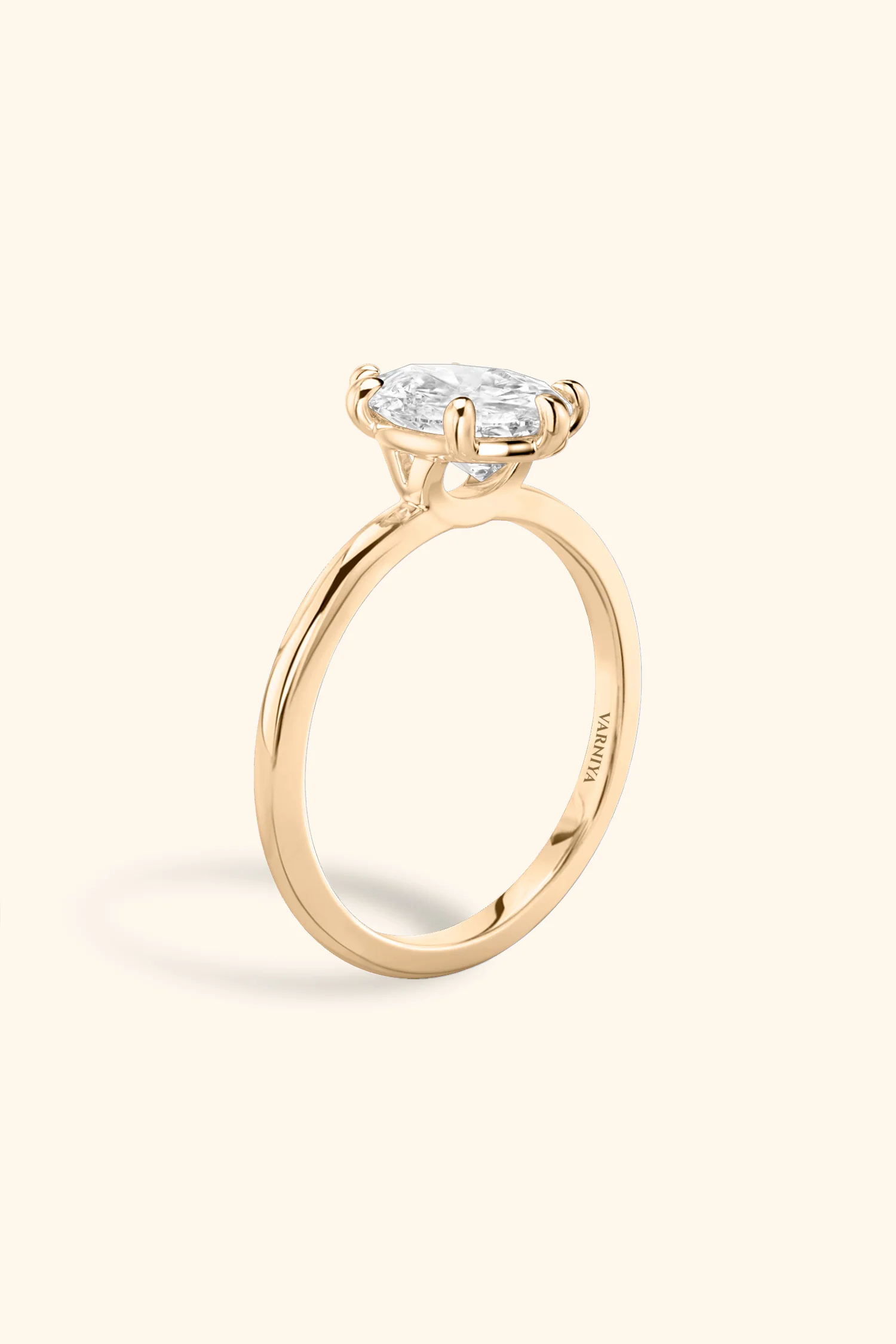 6 Prong Classic Grace Pear Solitaire Ring - Image 7