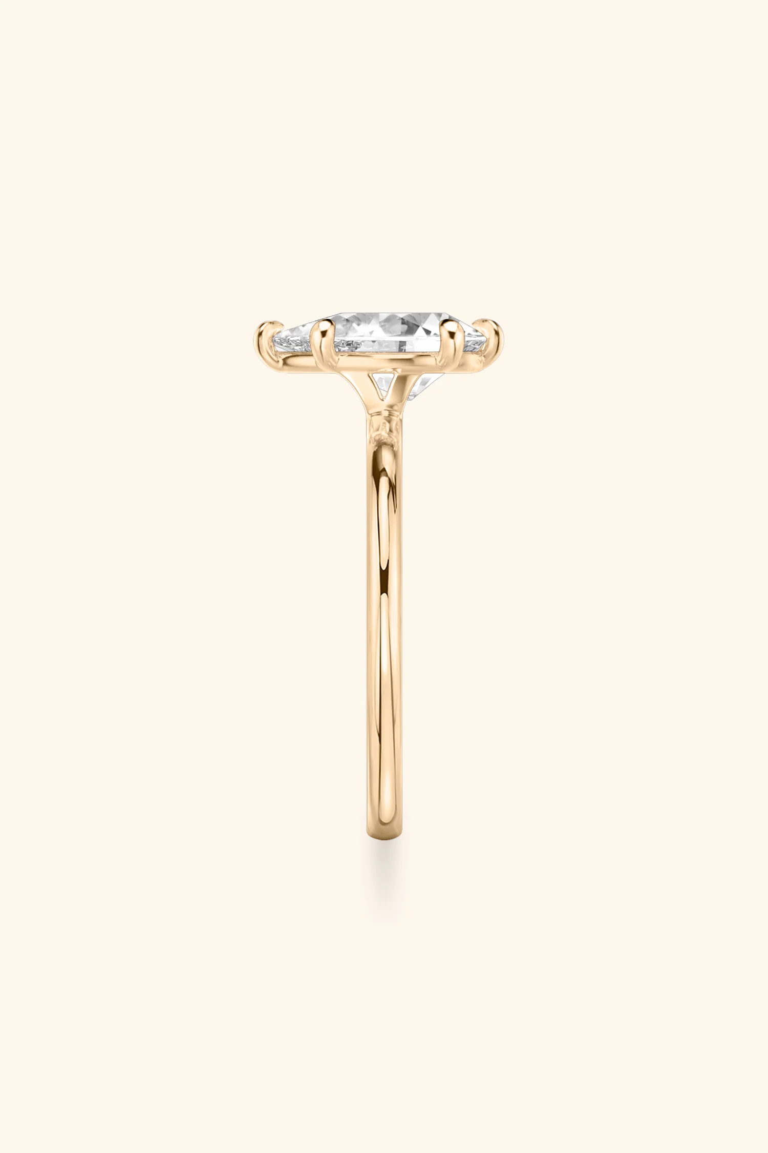 6 Prong Classic Grace Pear Solitaire Ring - Image 5