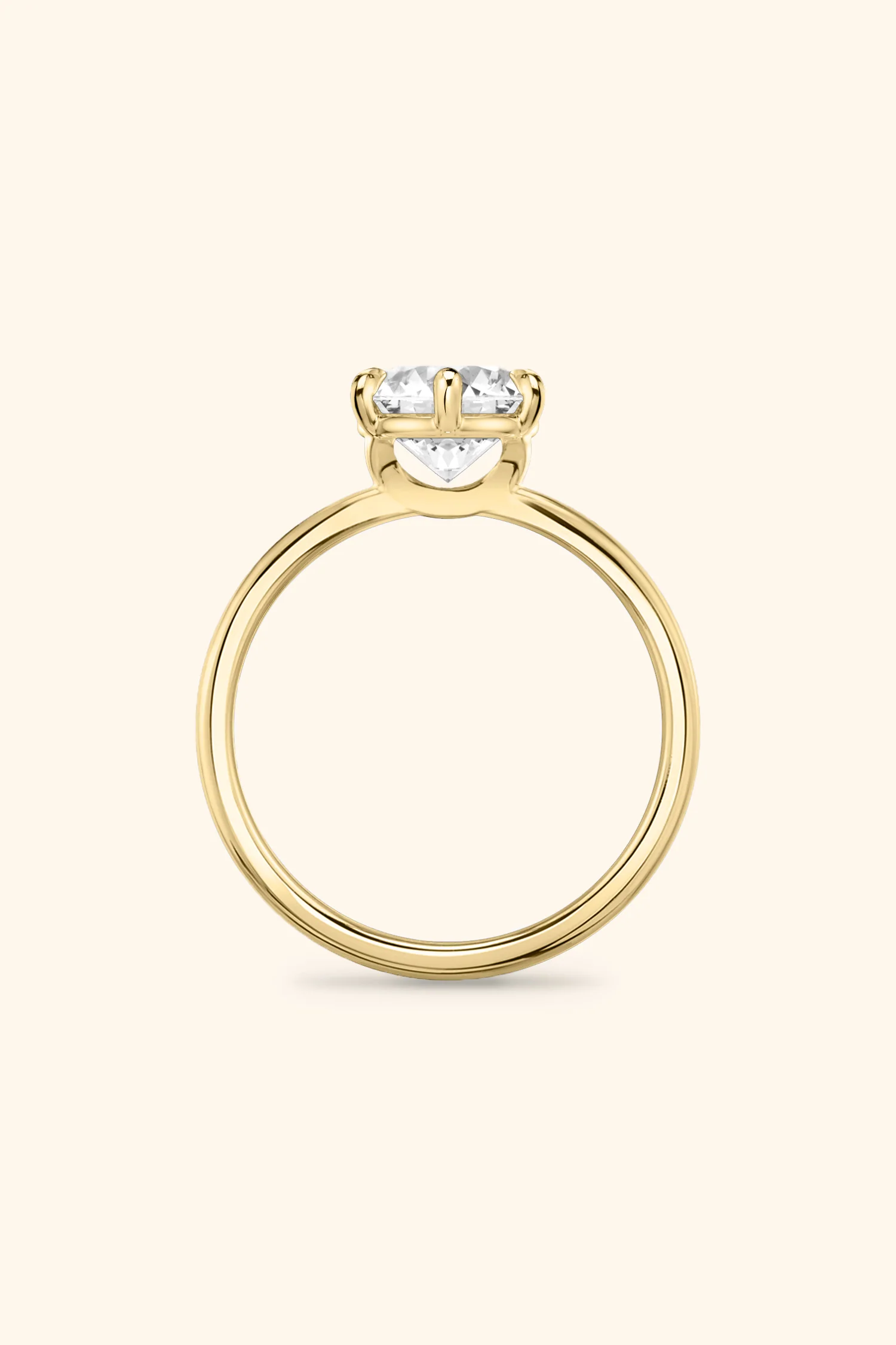 6 Prong Classic Grace Ring Set with a Round Diamond - Image 6