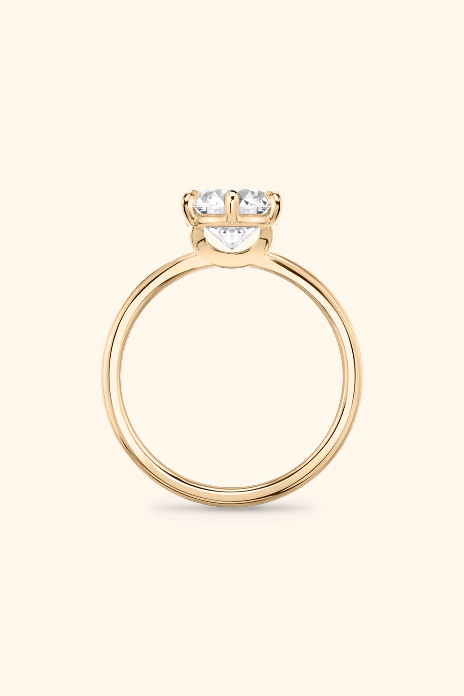 6 Prong Classic Grace Ring Set with a Round Diamond - Image 4