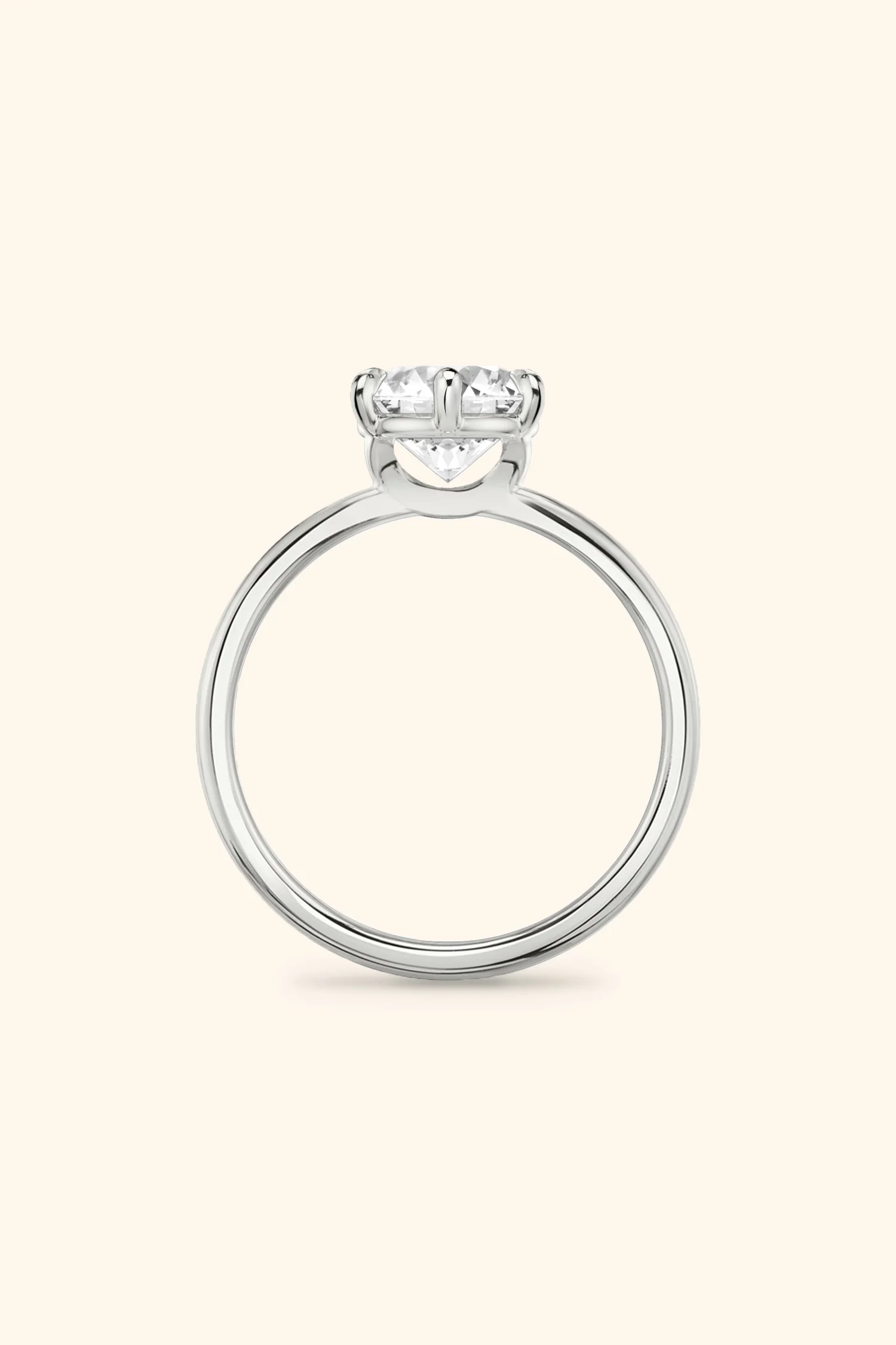 6 Prong Classic Grace Ring Set with a Round Diamond - Image 4