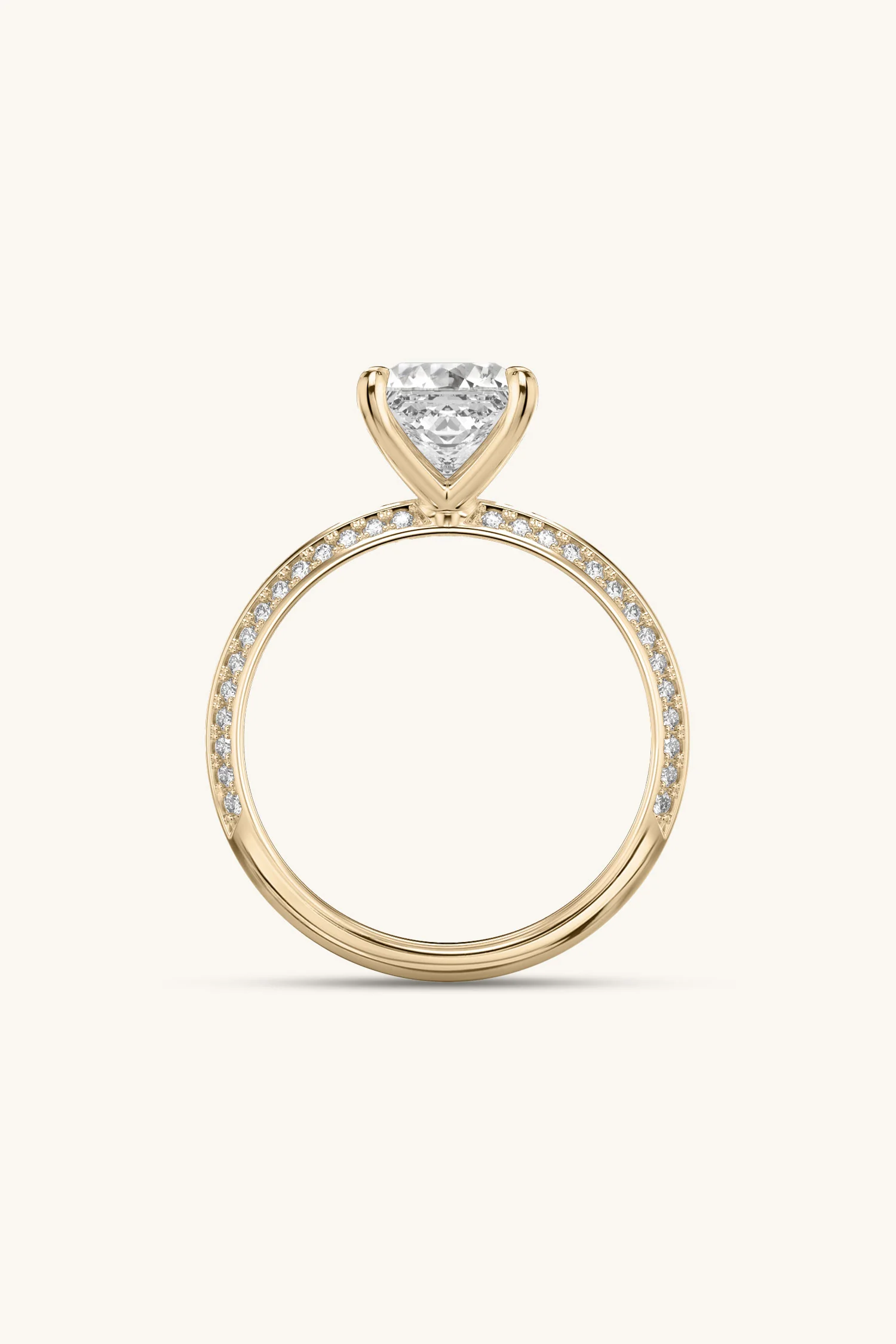 Amália Princess Solitaire Pavé Ring - Image 3