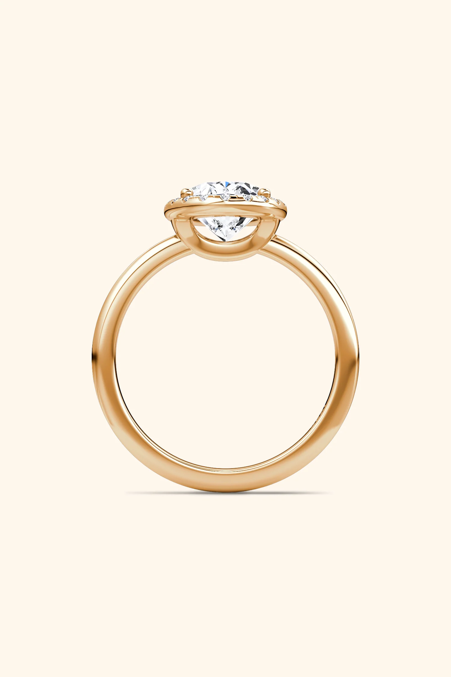 Angelica Classic Halo Oval Solitaire Ring - Image 5