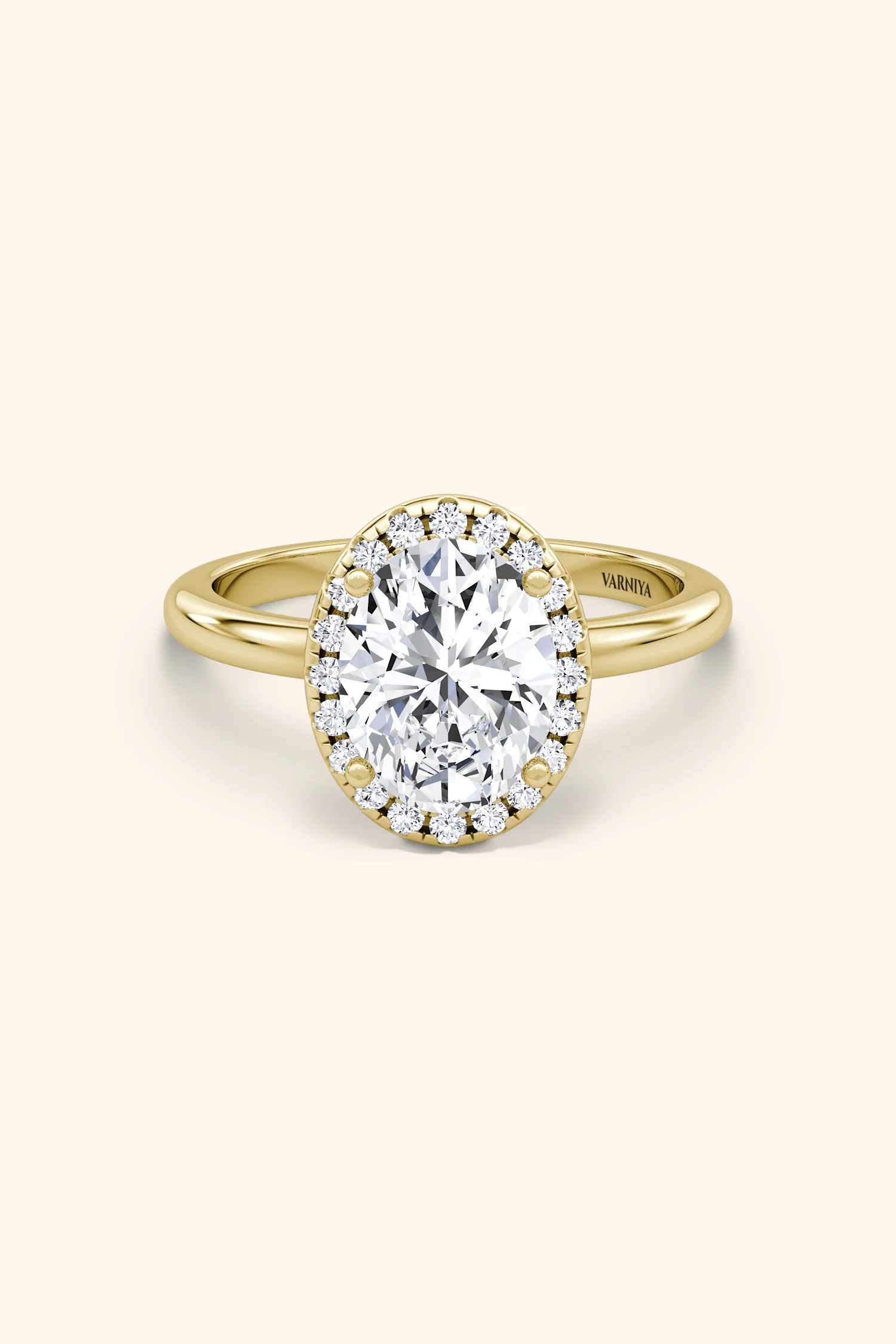Angelica Classic Halo Oval Solitaire Ring - Image 8