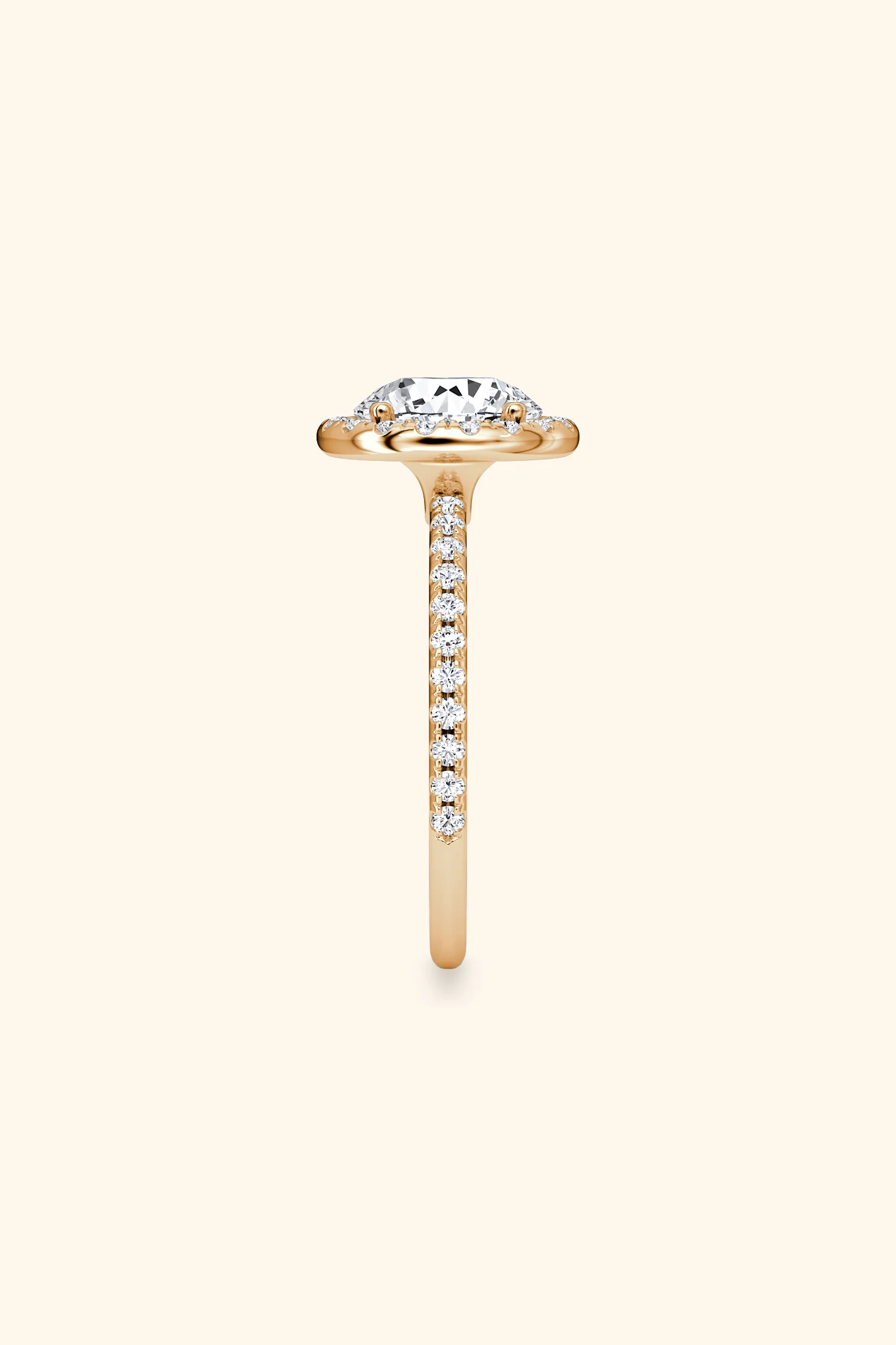 Angelica Classic Halo with a Round Solitaire Pavé Ring - Image 10