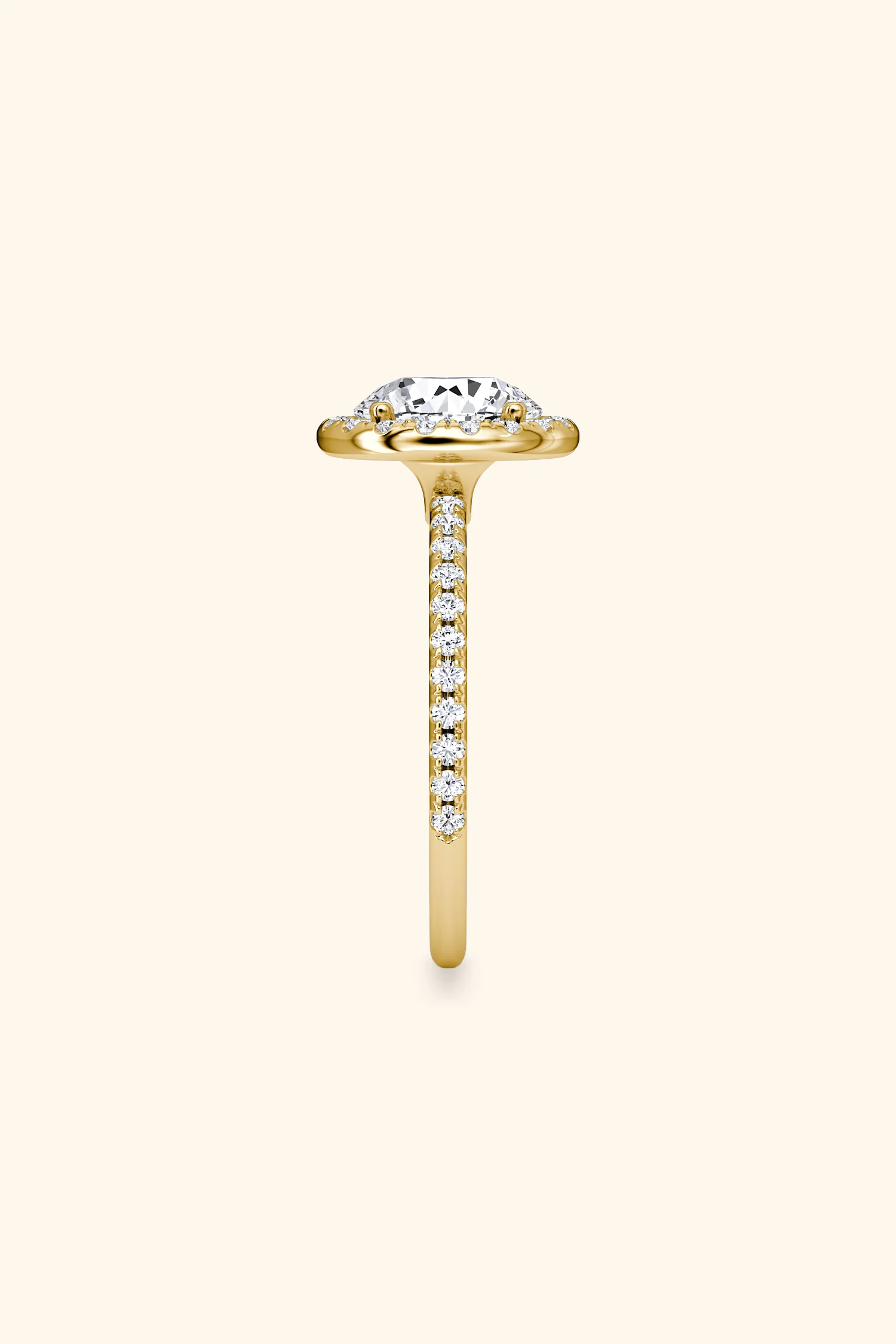 Angelica Classic Halo with a Round Solitaire Pavé Ring - Image 15