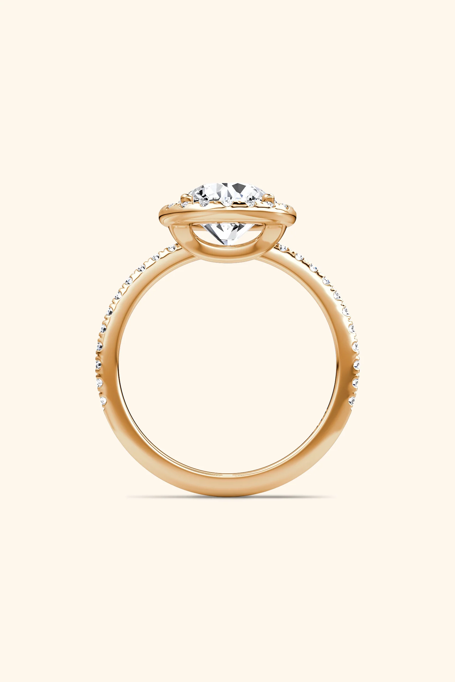 Angelica Classic Halo with a Round Solitaire Pavé Ring - Image 8