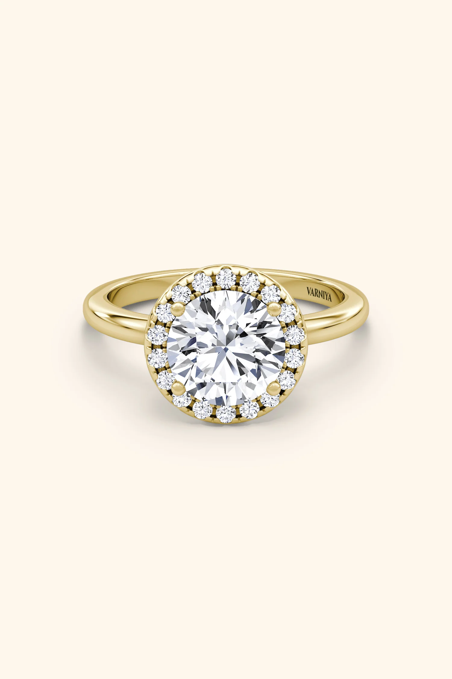 Angelica Classic Halo with a Round Solitaire Ring - Image 11