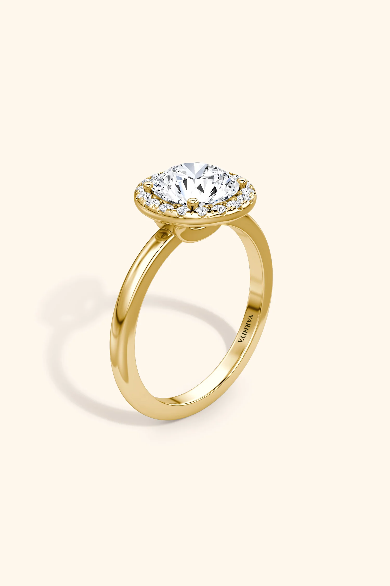 Angelica Classic Halo with a Round Solitaire Ring - Image 12