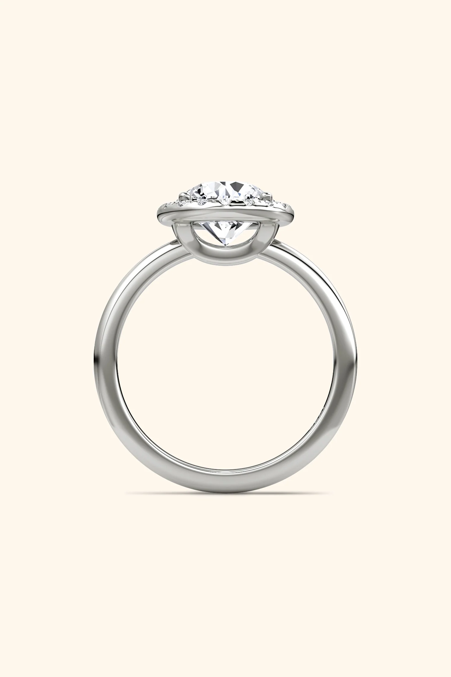 Angelica Classic Halo with a Round Solitaire Ring - Image 3