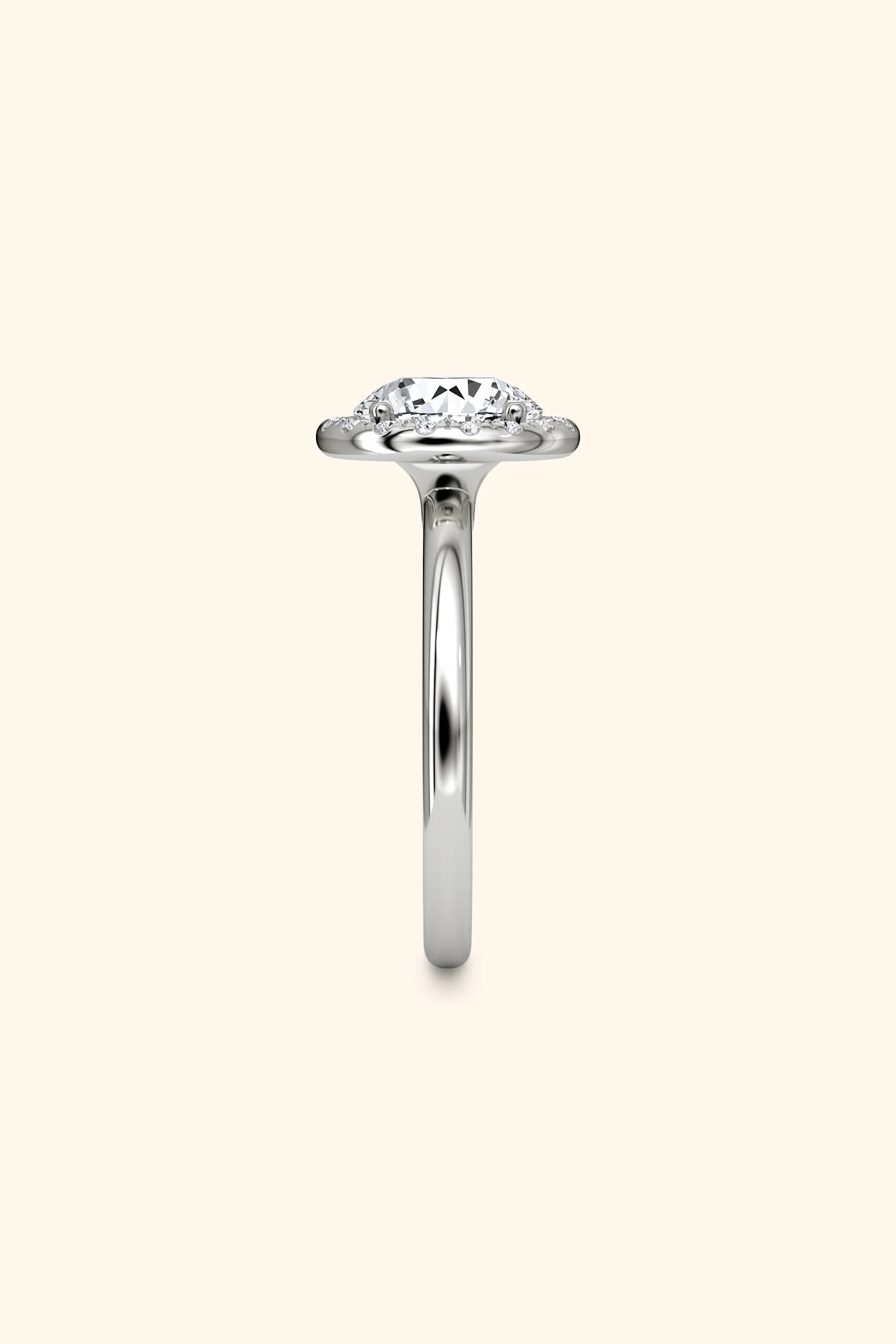 Angelica Classic Halo with a Round Solitaire Ring - Image 5