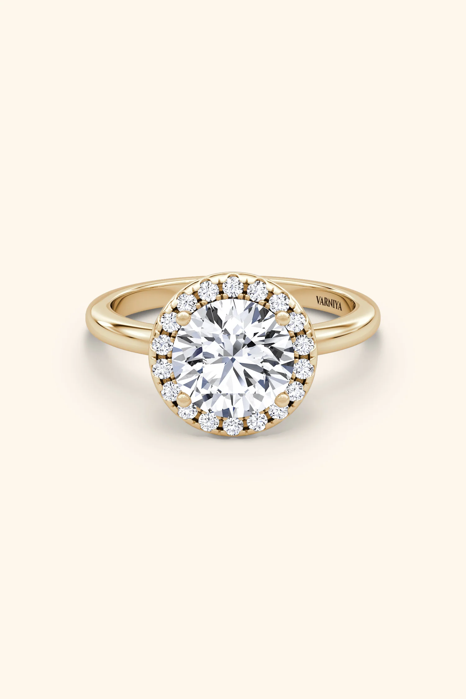 Angelica Classic Halo with a Round Solitaire Ring - Image 6