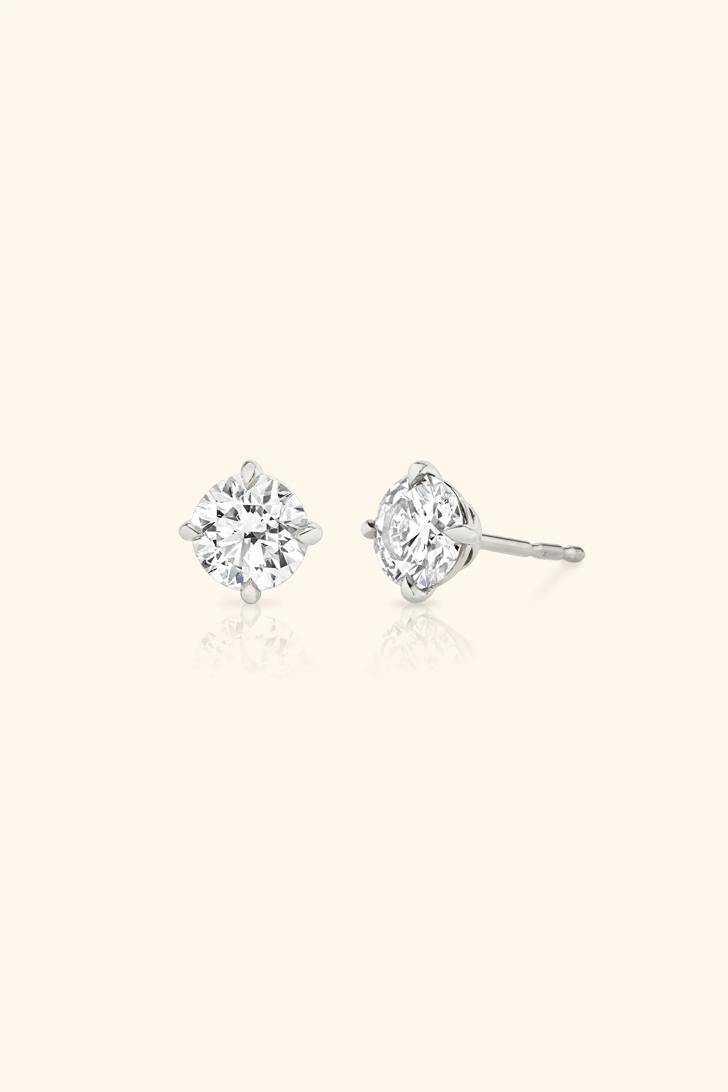 Classic Diamond Studs set with Round Solitaire - Image 6