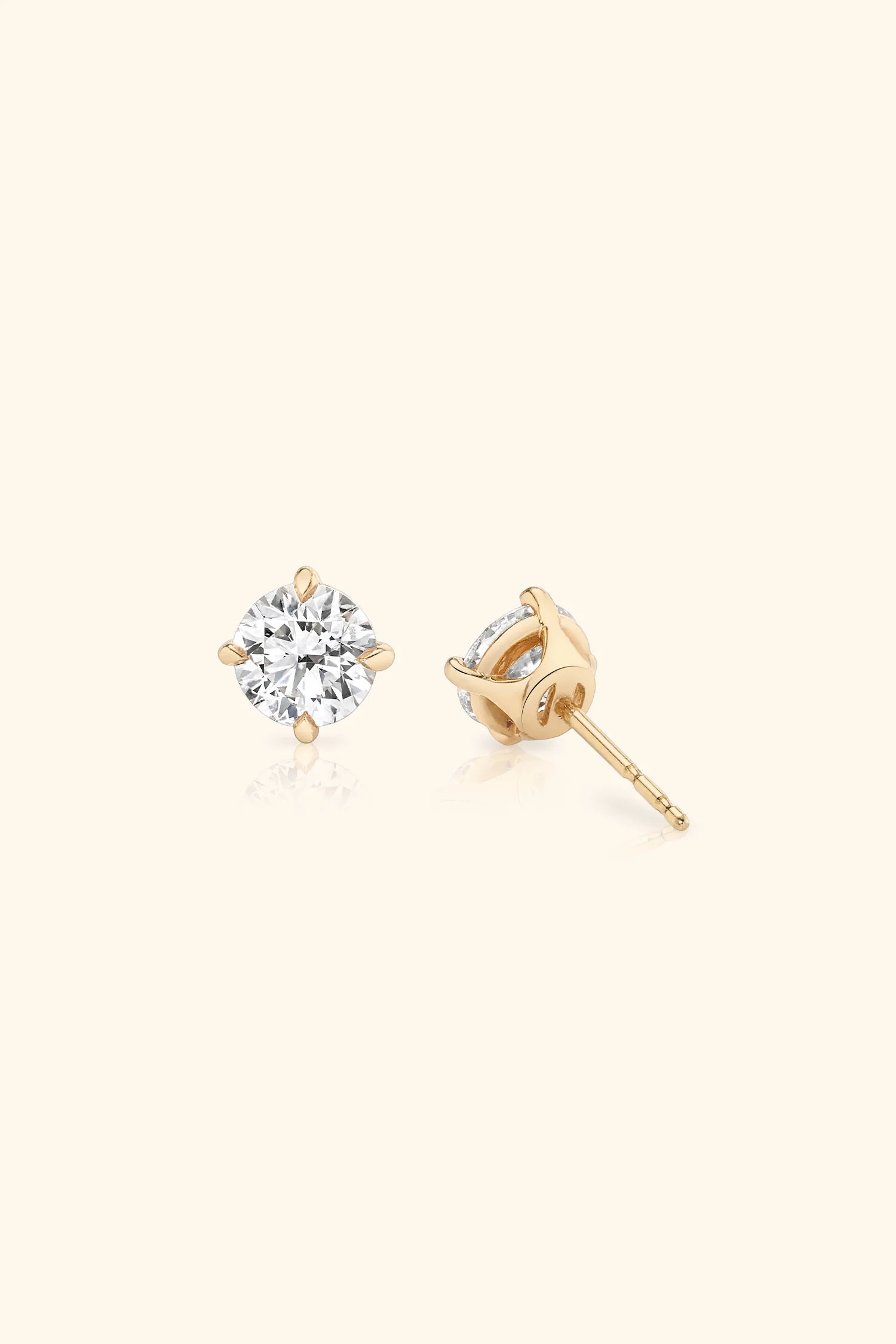 Classic Diamond Studs set with Round Solitaire - Image 7