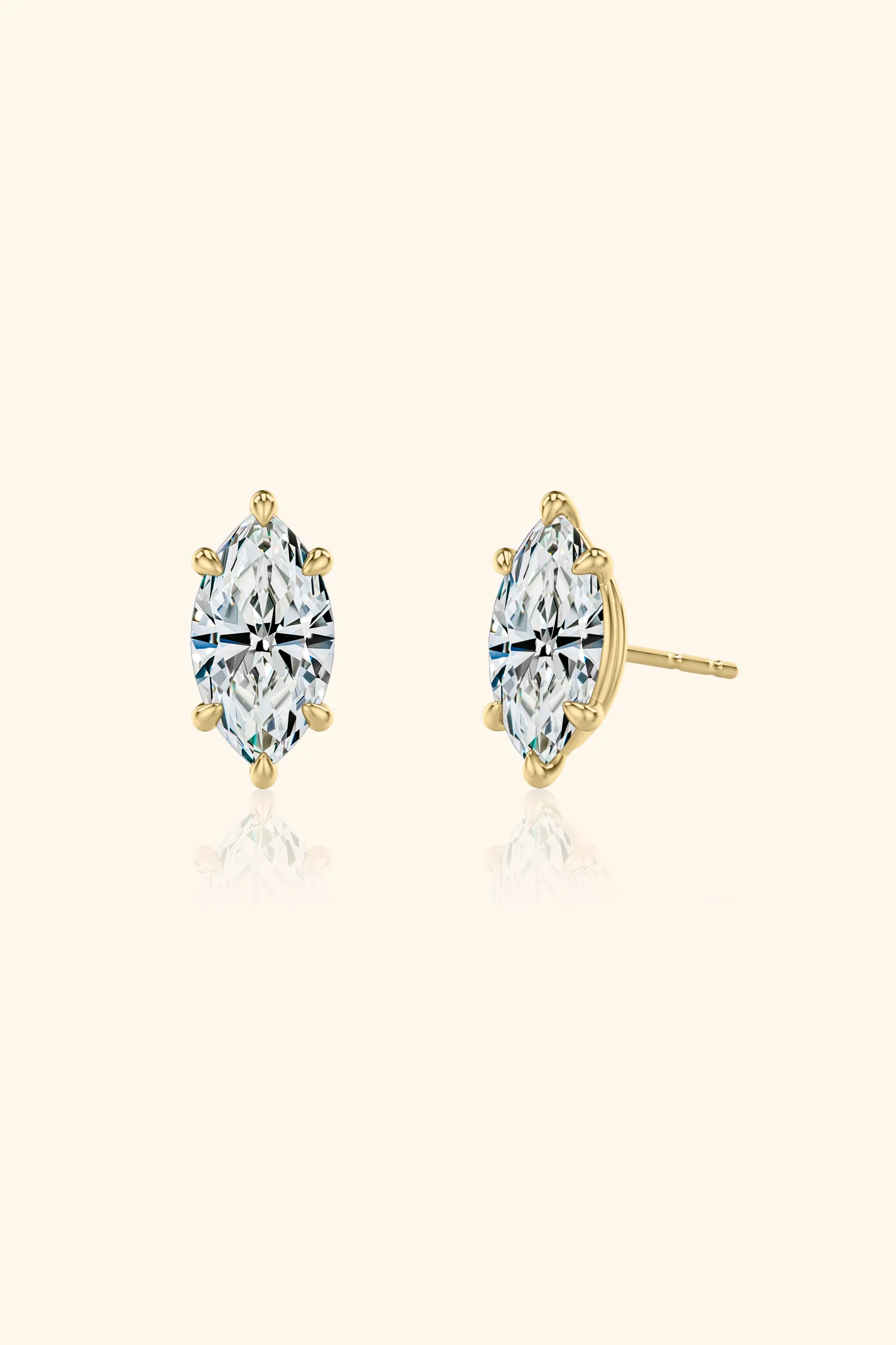 Classic Diamond Studs set with a Marquise Solitaire - Image 10