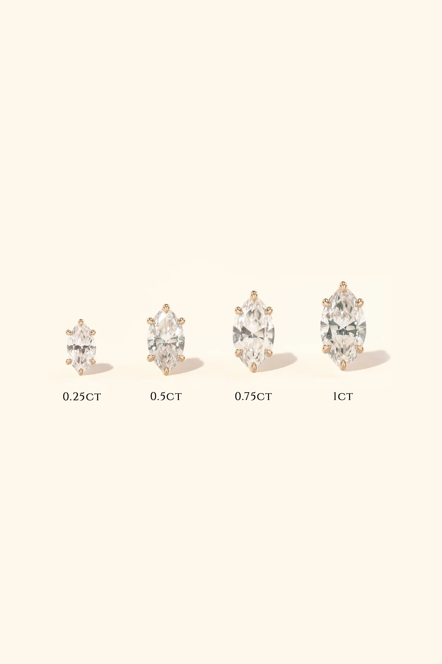 Classic Diamond Studs set with a Marquise Solitaire - Image 4