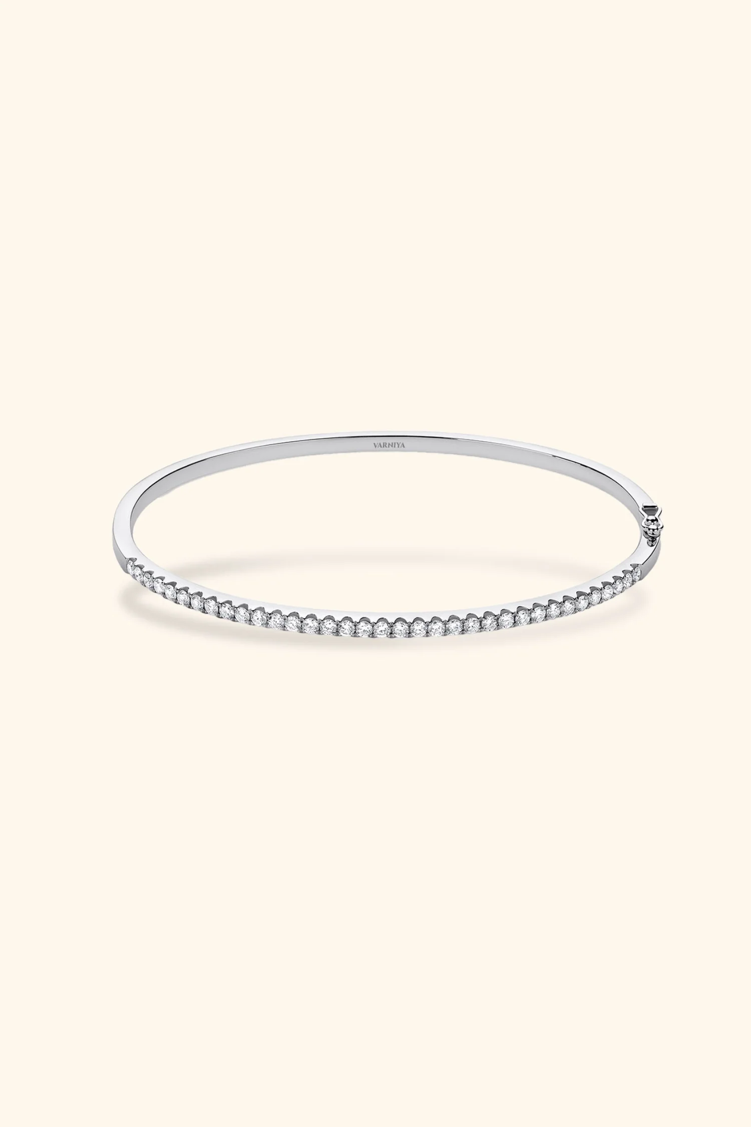 Classic Eternity Half Tennis Diamond Bangle - Image 3
