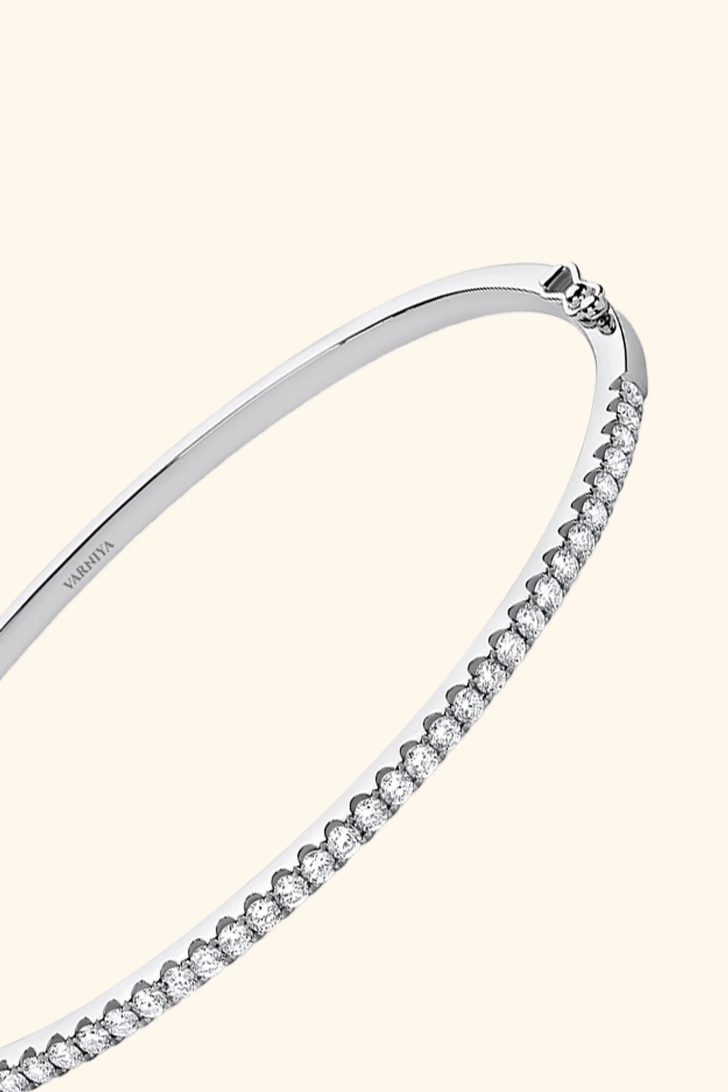 Classic Eternity Half Tennis Diamond Bangle - Image 4