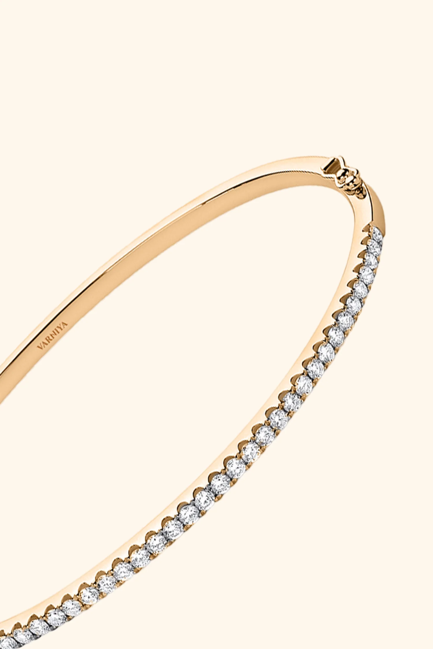 Classic Eternity Half Tennis Diamond Bangle - Image 6