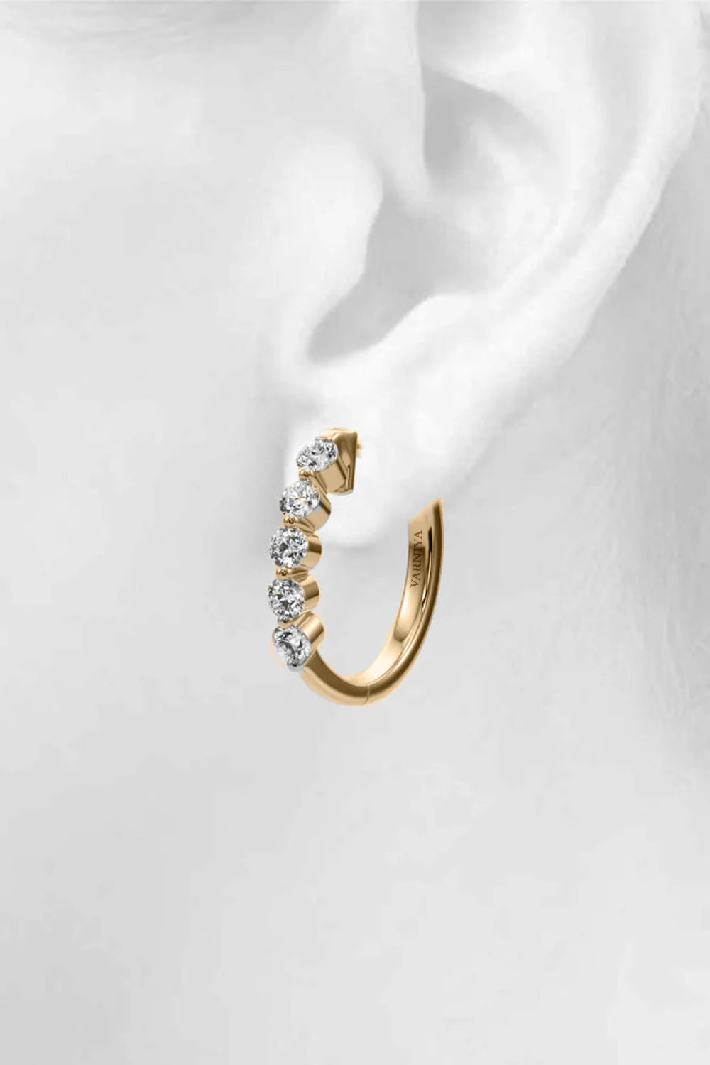 Five Diamond Hoola Earring - Image 5