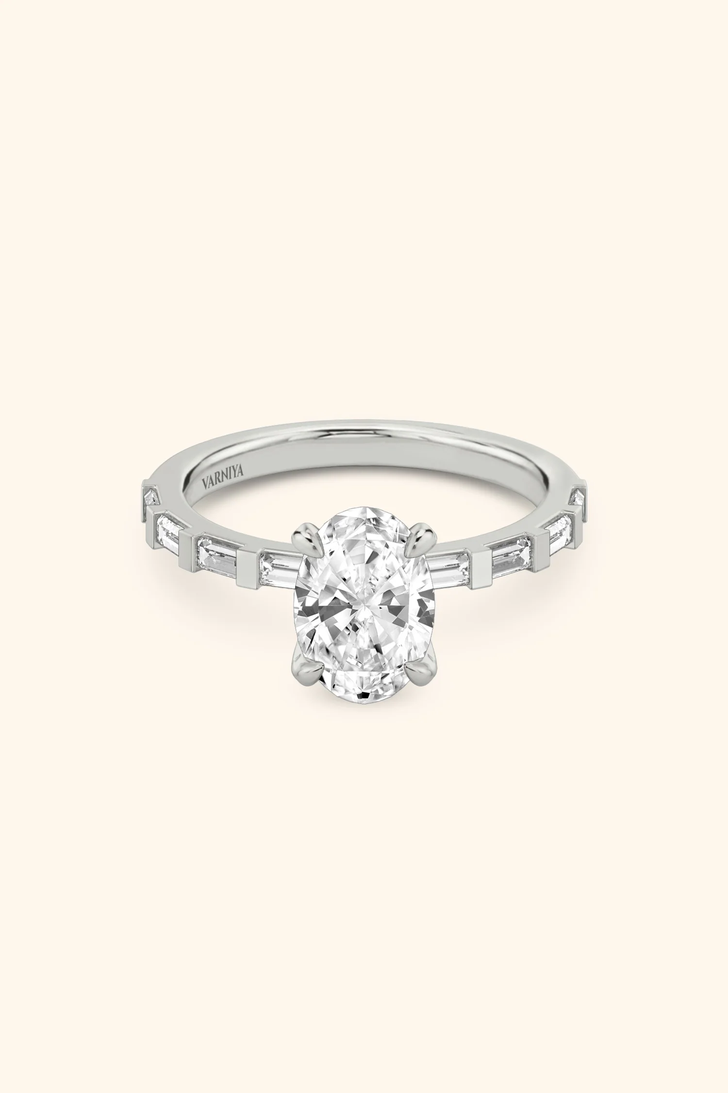 French Bar with Oval Solitaire Ring - Image 6