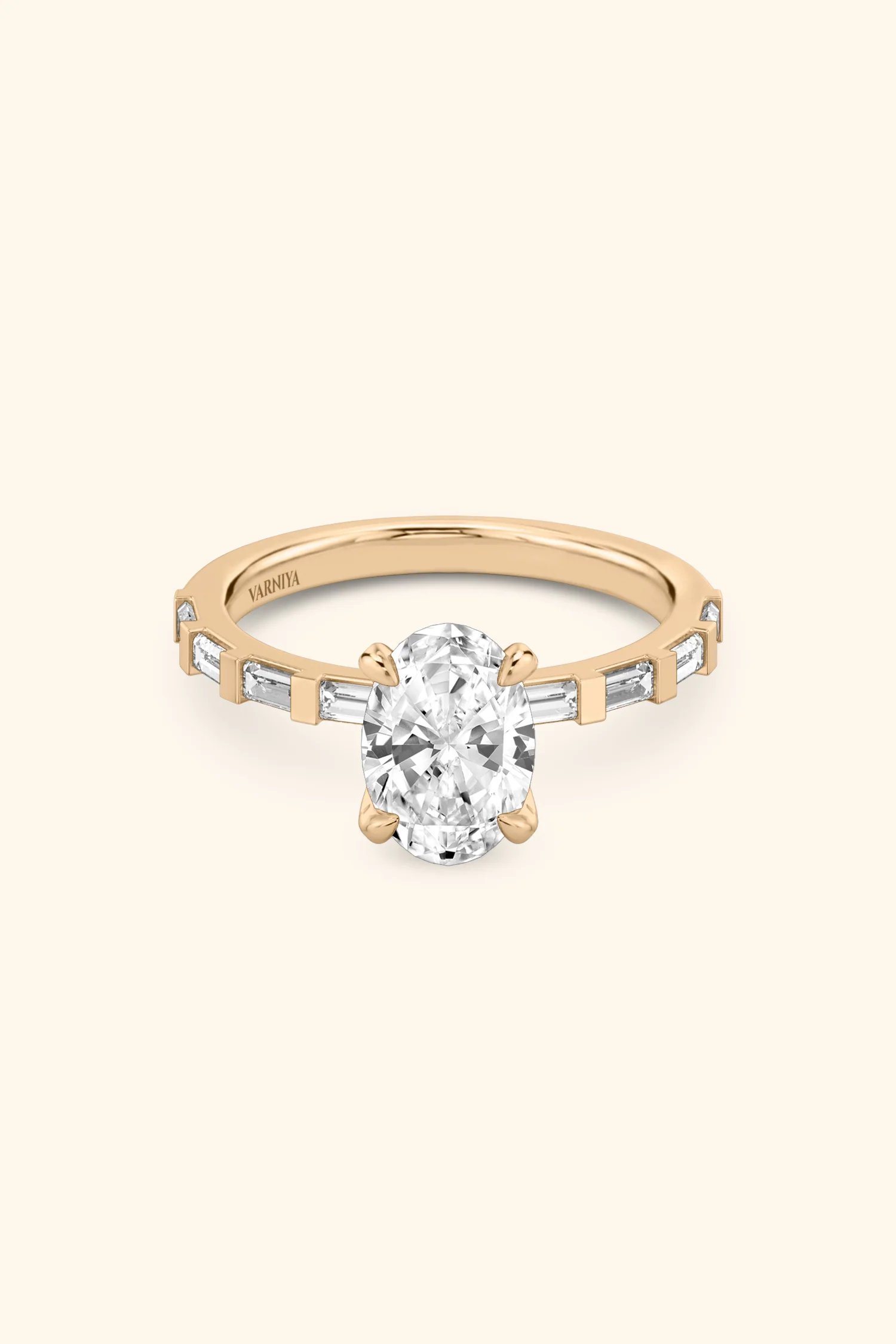 French Bar with Oval Solitaire Ring - Image 6