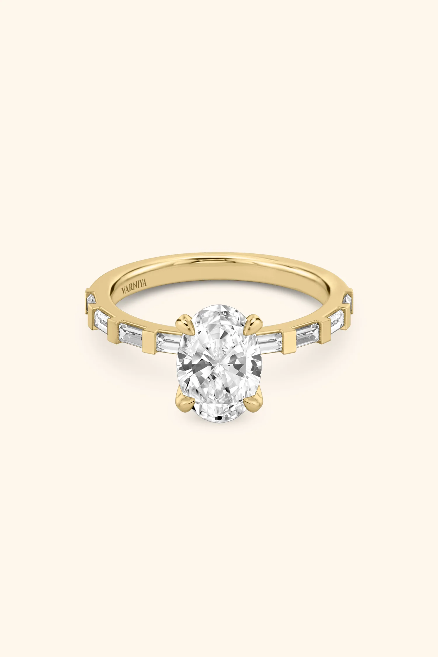 French Bar with Oval Solitaire Ring - Image 7