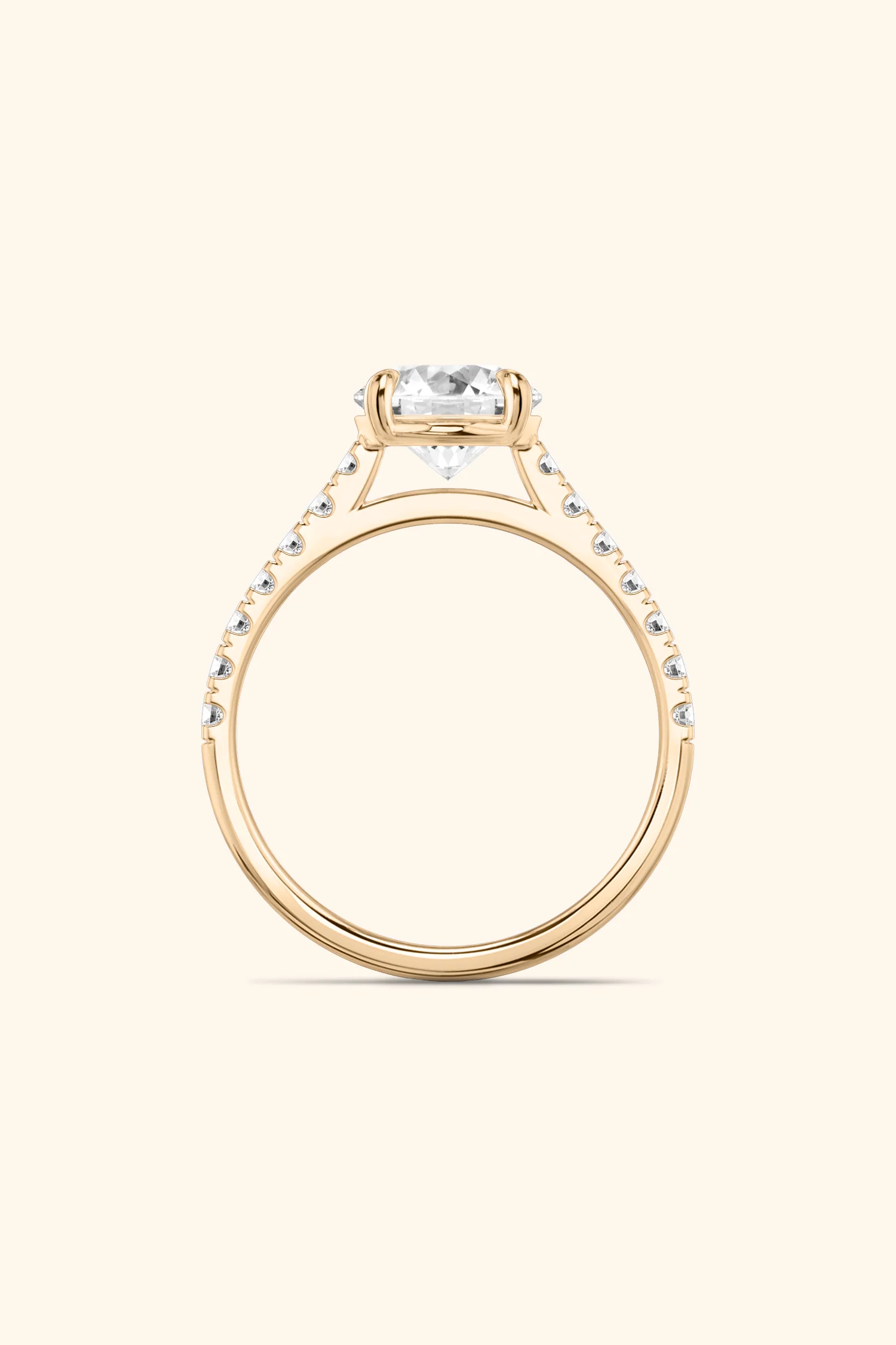 Gopuram Dome with a Round Solitaire Pavé Ring - Image 12