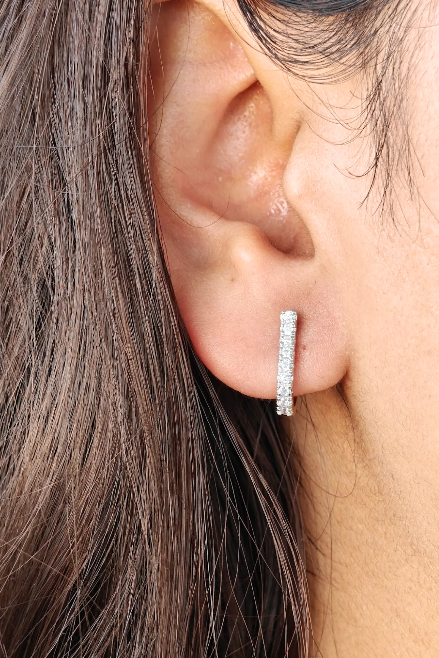 Half Trail Huggie Hoops Earrings - Image 6