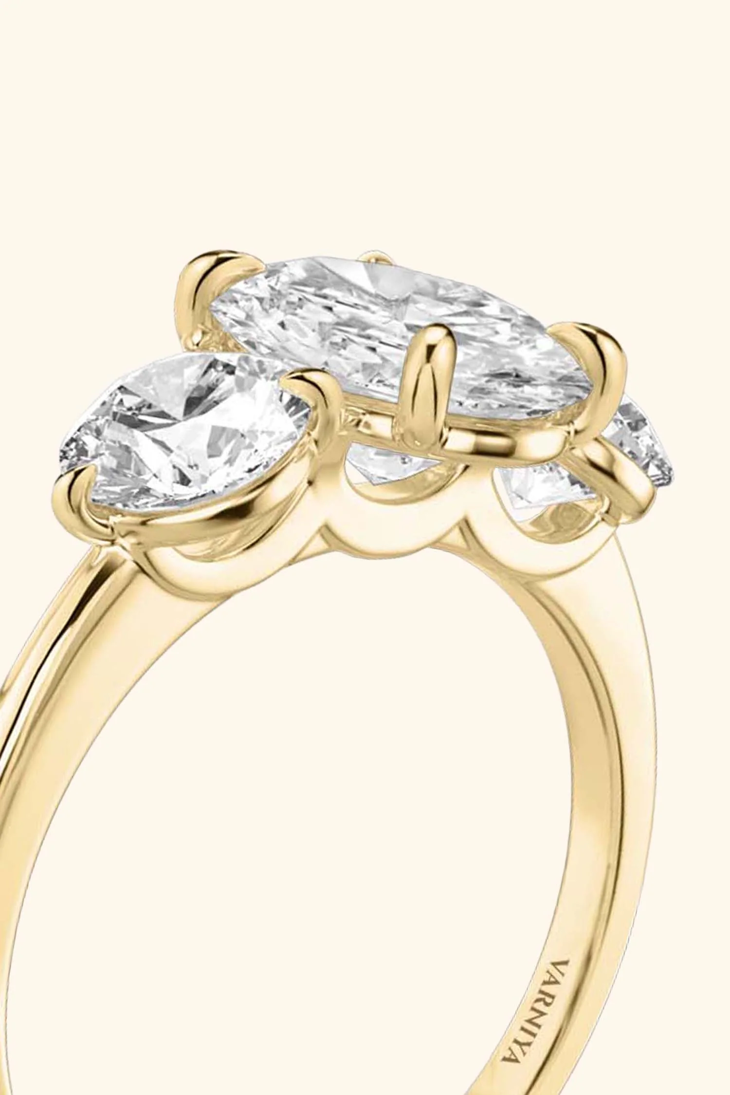 Trilogy Grace with Oval Solitaire Ring with Rounds - Image 10