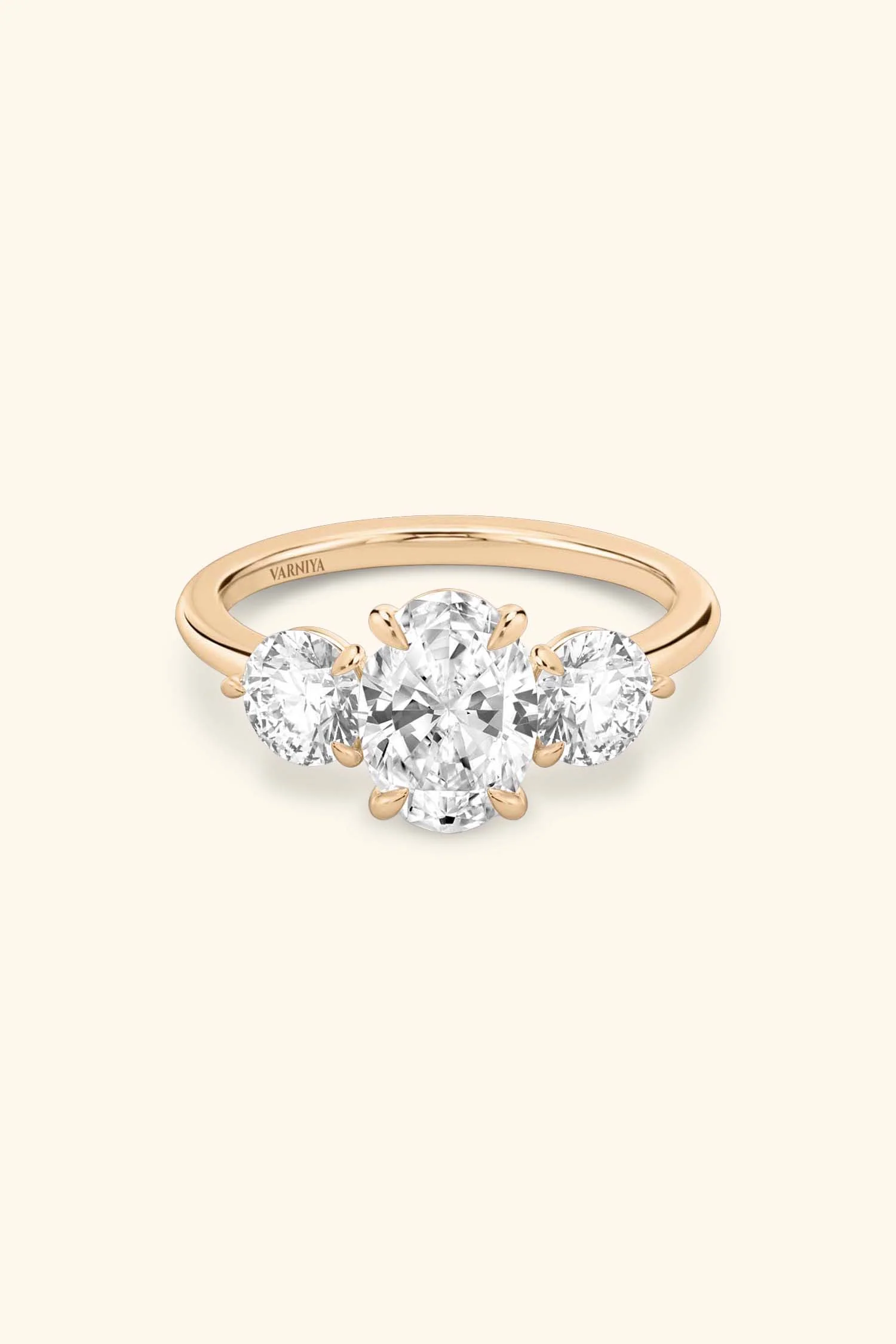 Trilogy Grace with Oval Solitaire Ring with Rounds - Image 11