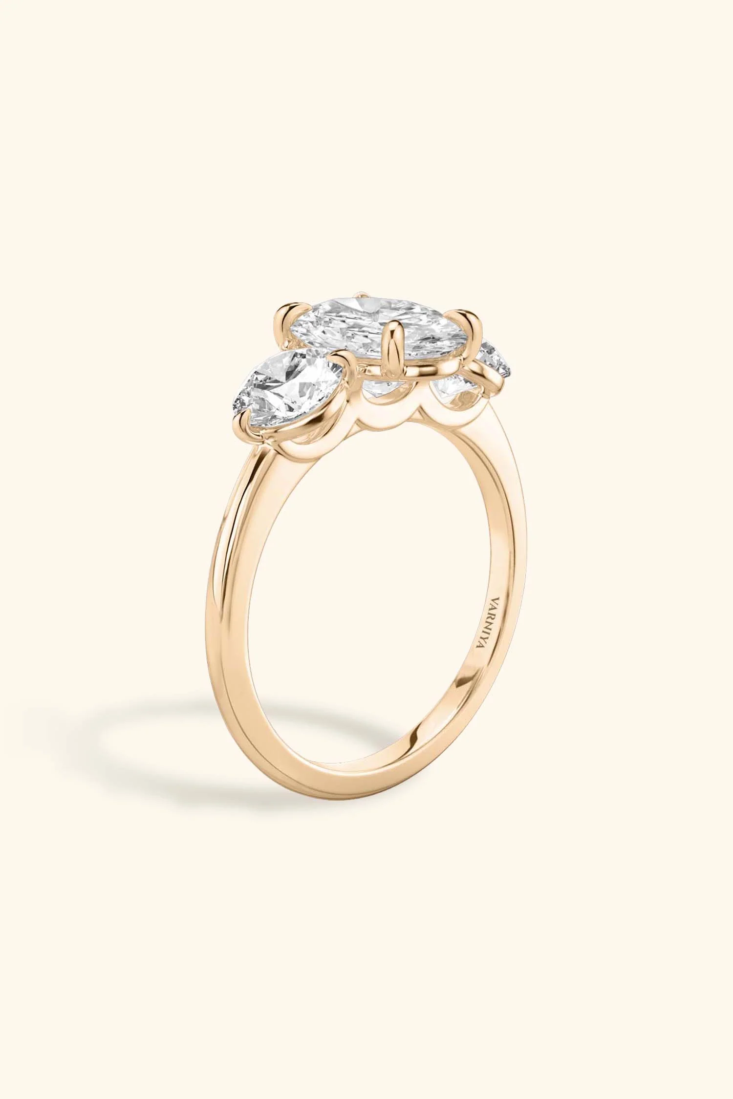 Trilogy Grace with Oval Solitaire Ring with Rounds - Image 13