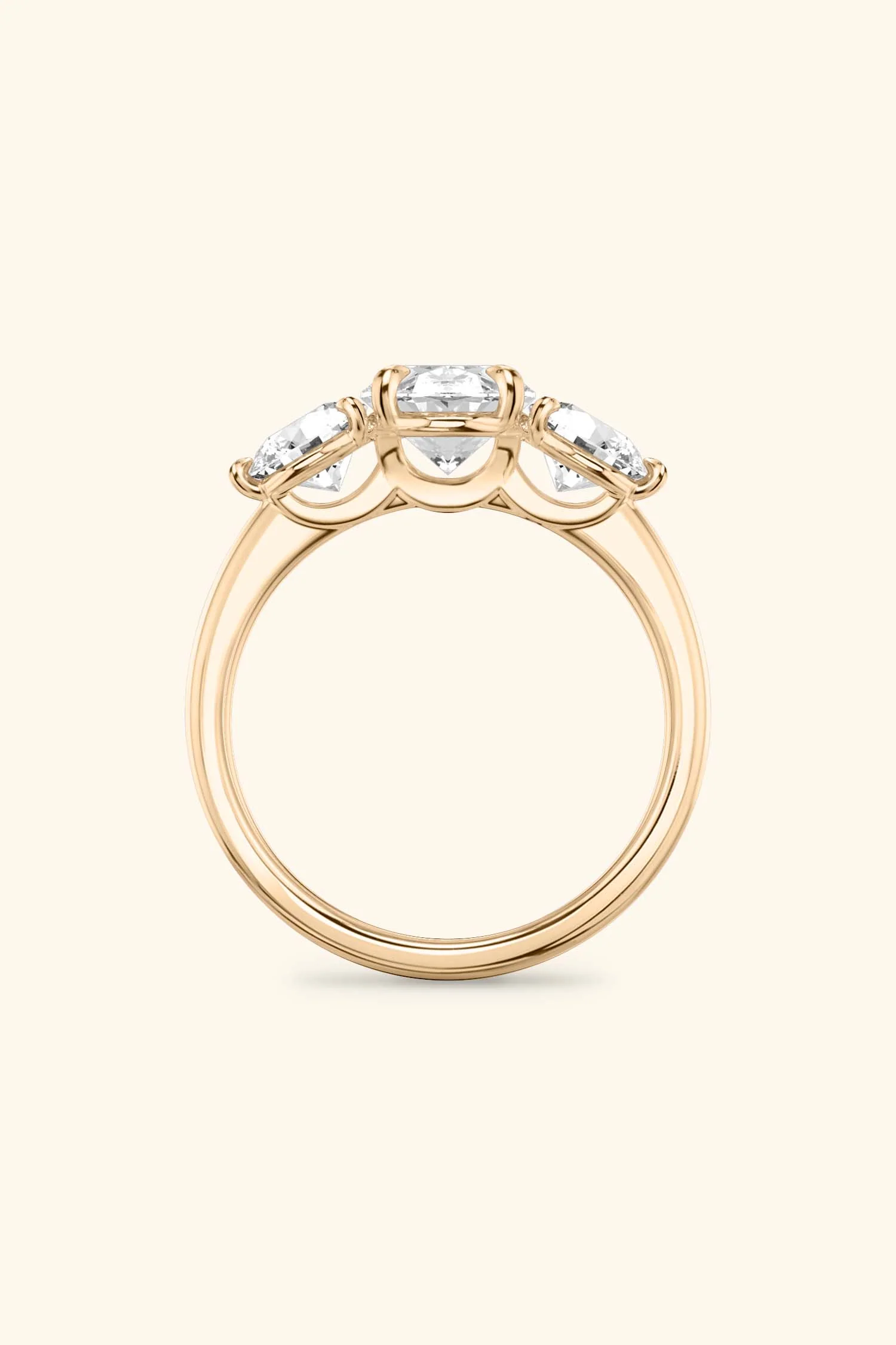 Trilogy Grace with Oval Solitaire Ring with Rounds - Image 14