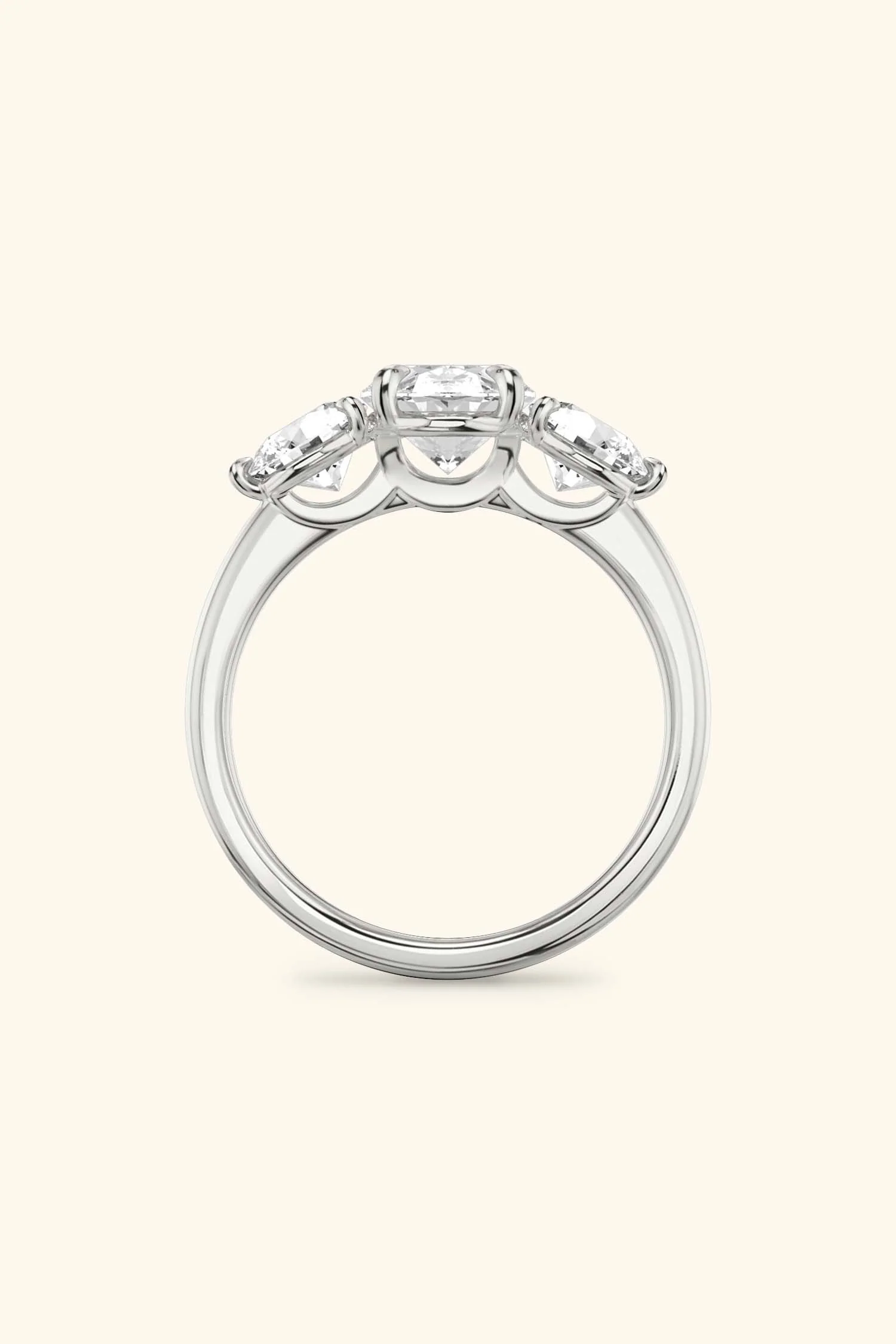 Trilogy Grace with Oval Solitaire Ring with Rounds - Image 4