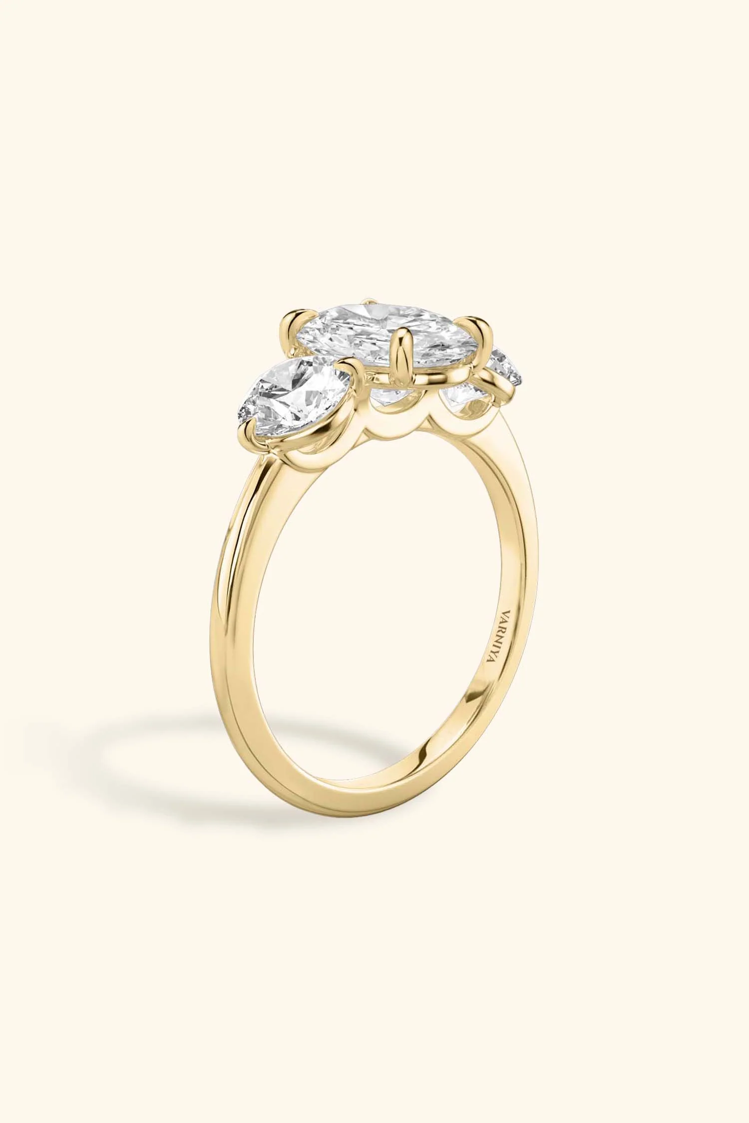 Trilogy Grace with Oval Solitaire Ring with Rounds - Image 8